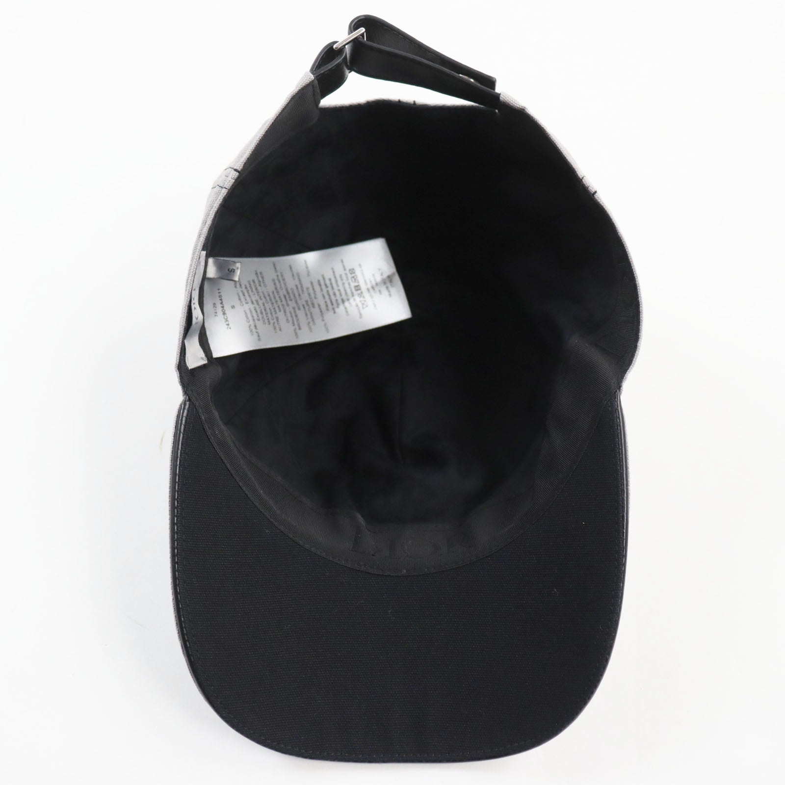 Dior Lamb Leather Cotton Baseball Cap Gray S