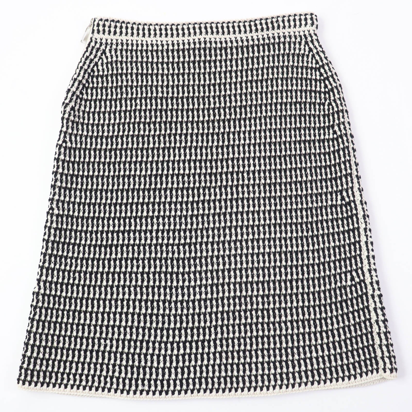 Louis Vuitton Cotton Knit Skirt Black Ivory M