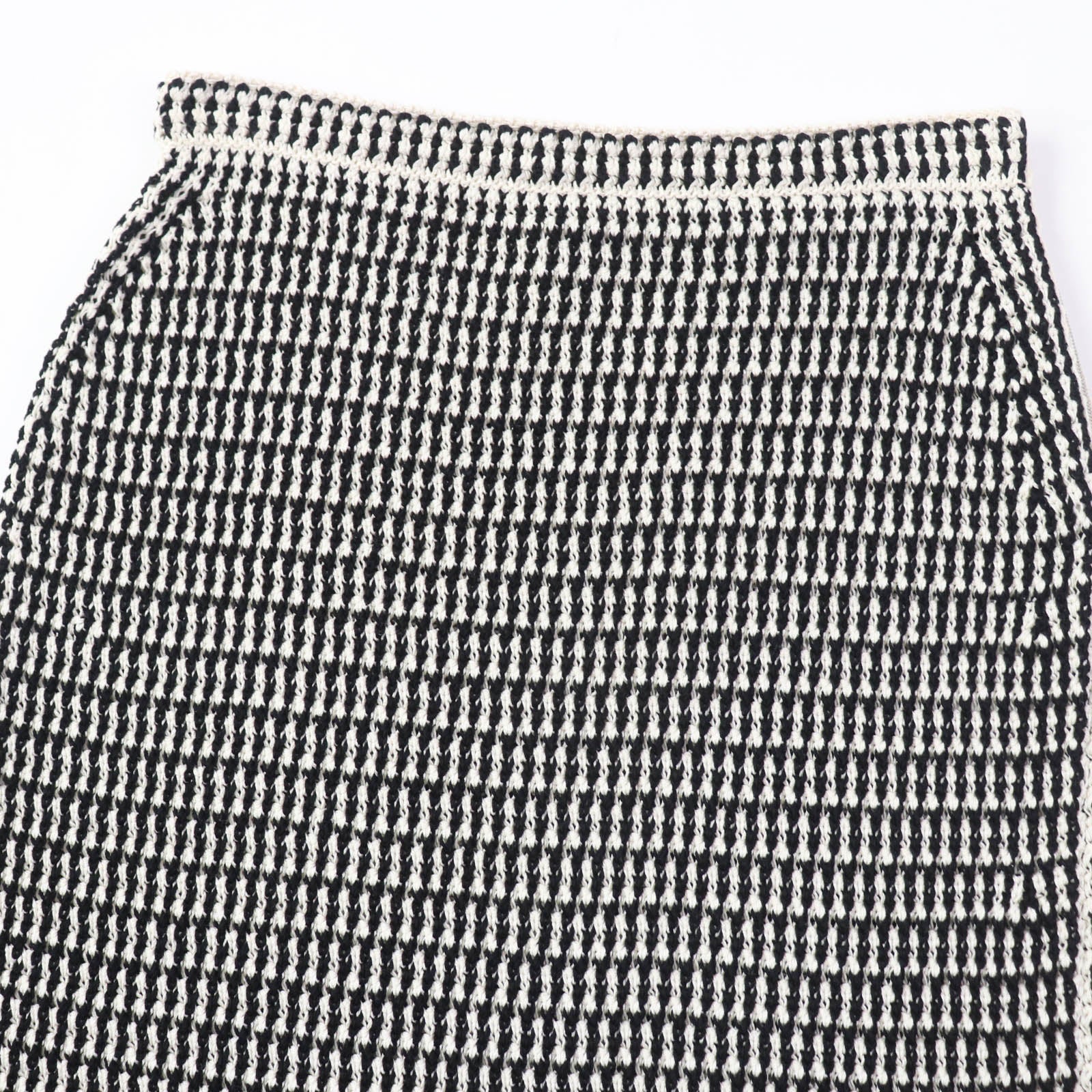 Louis Vuitton Cotton Knit Skirt Black Ivory M