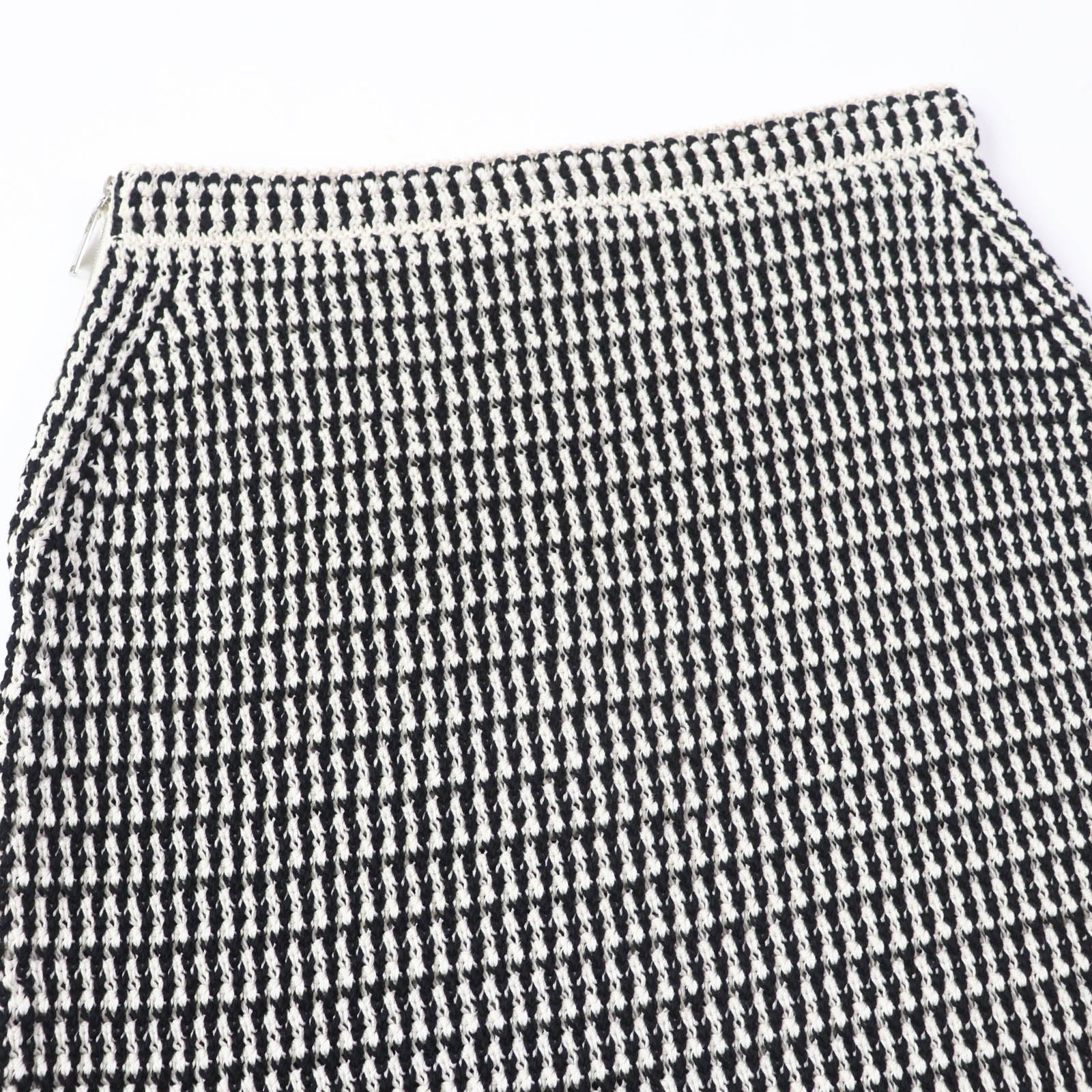 Louis Vuitton Cotton Knit Skirt Black Ivory M