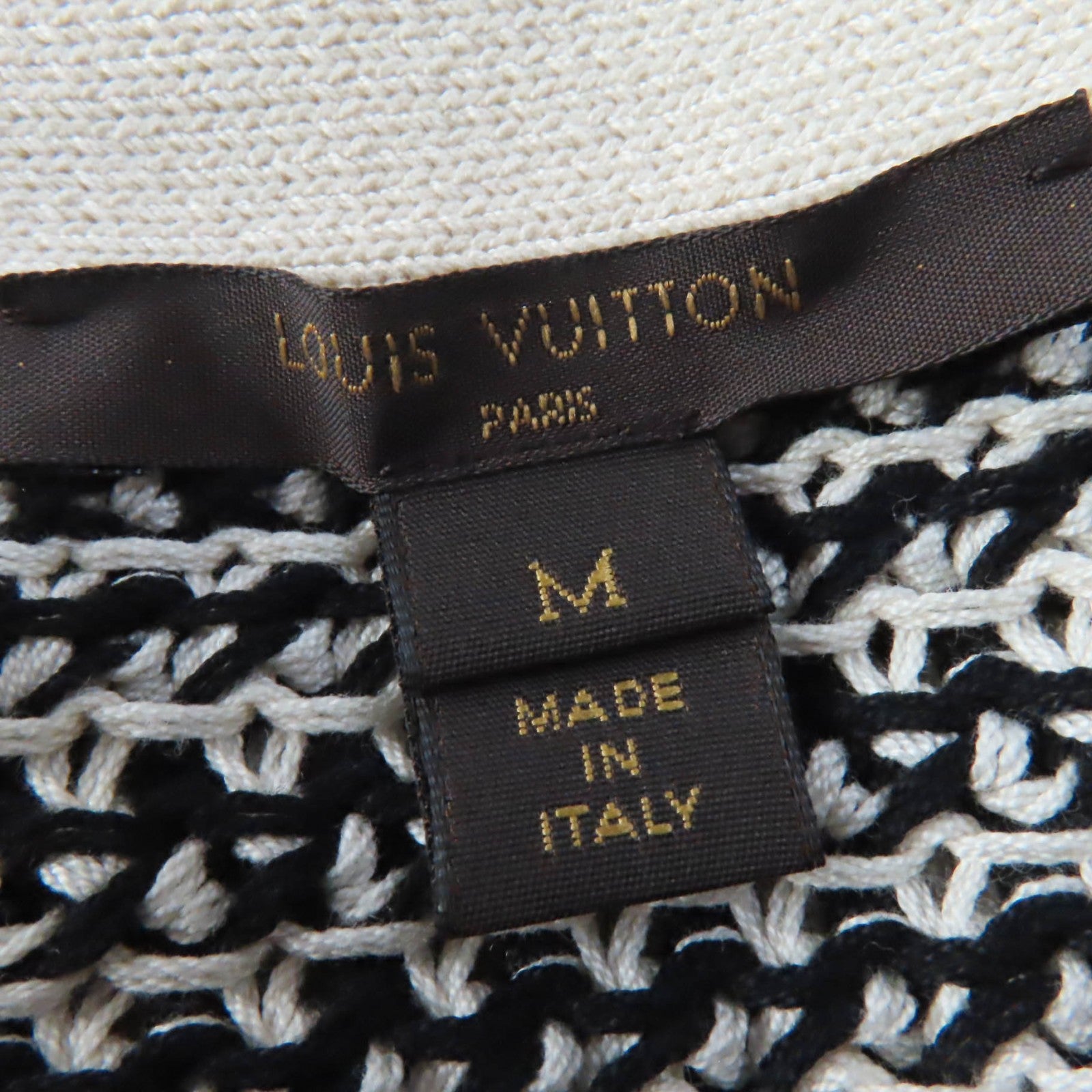 Louis Vuitton Cotton Knit Skirt Black Ivory M