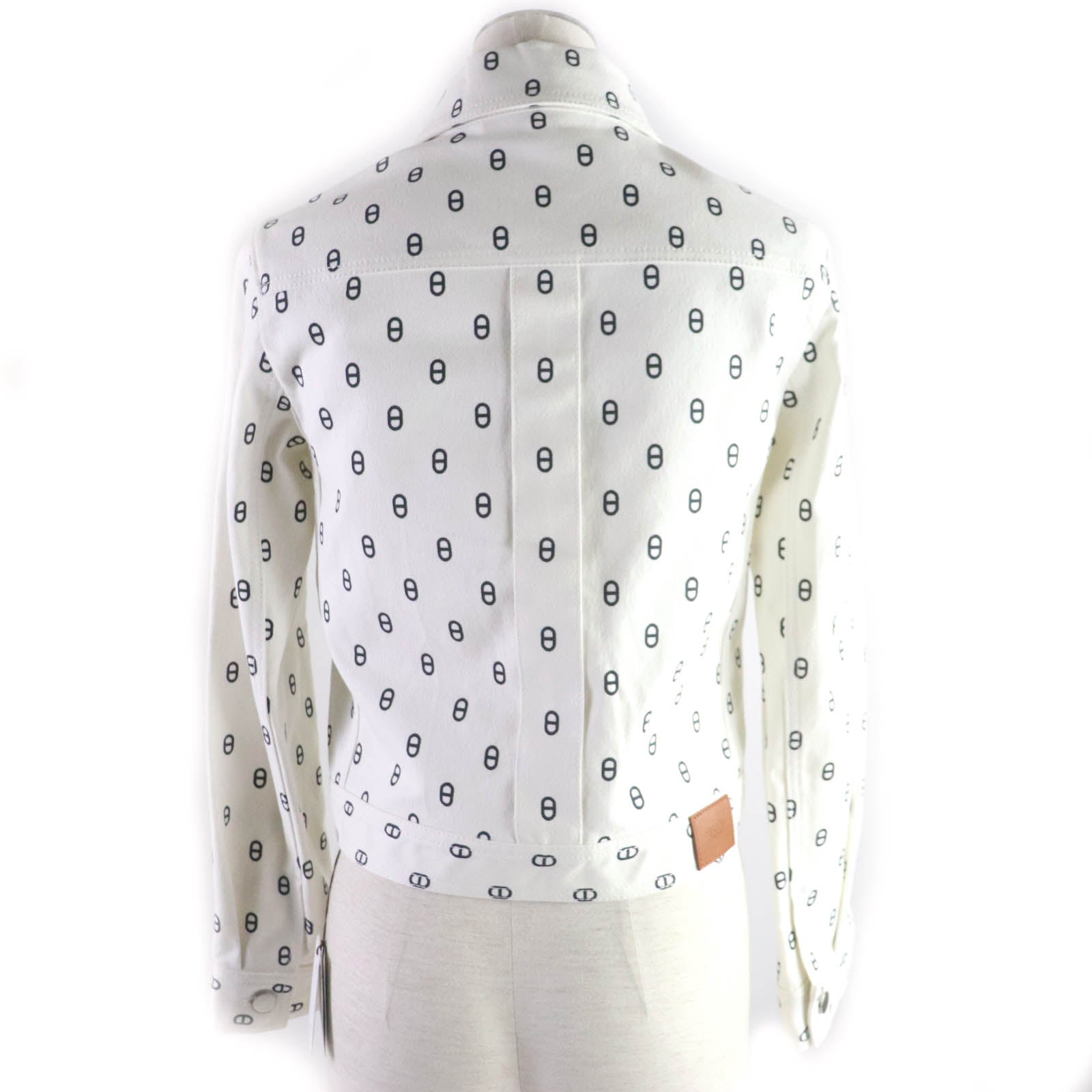 Hermes Chaine d'Ancre Print Denim Jacket Women