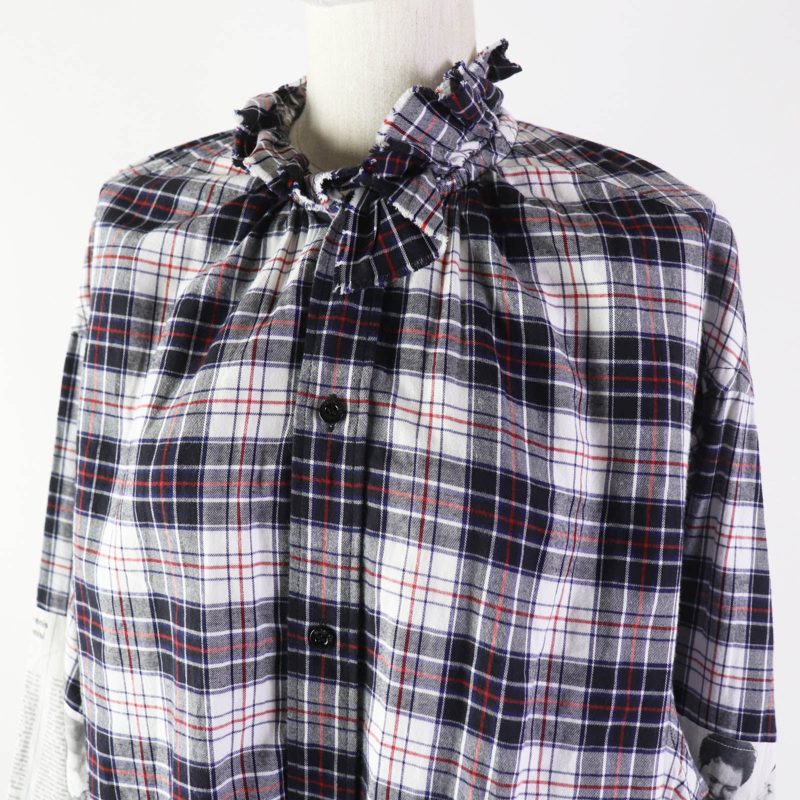 Balenciaga Cotton Newspaper Check Shirt 34