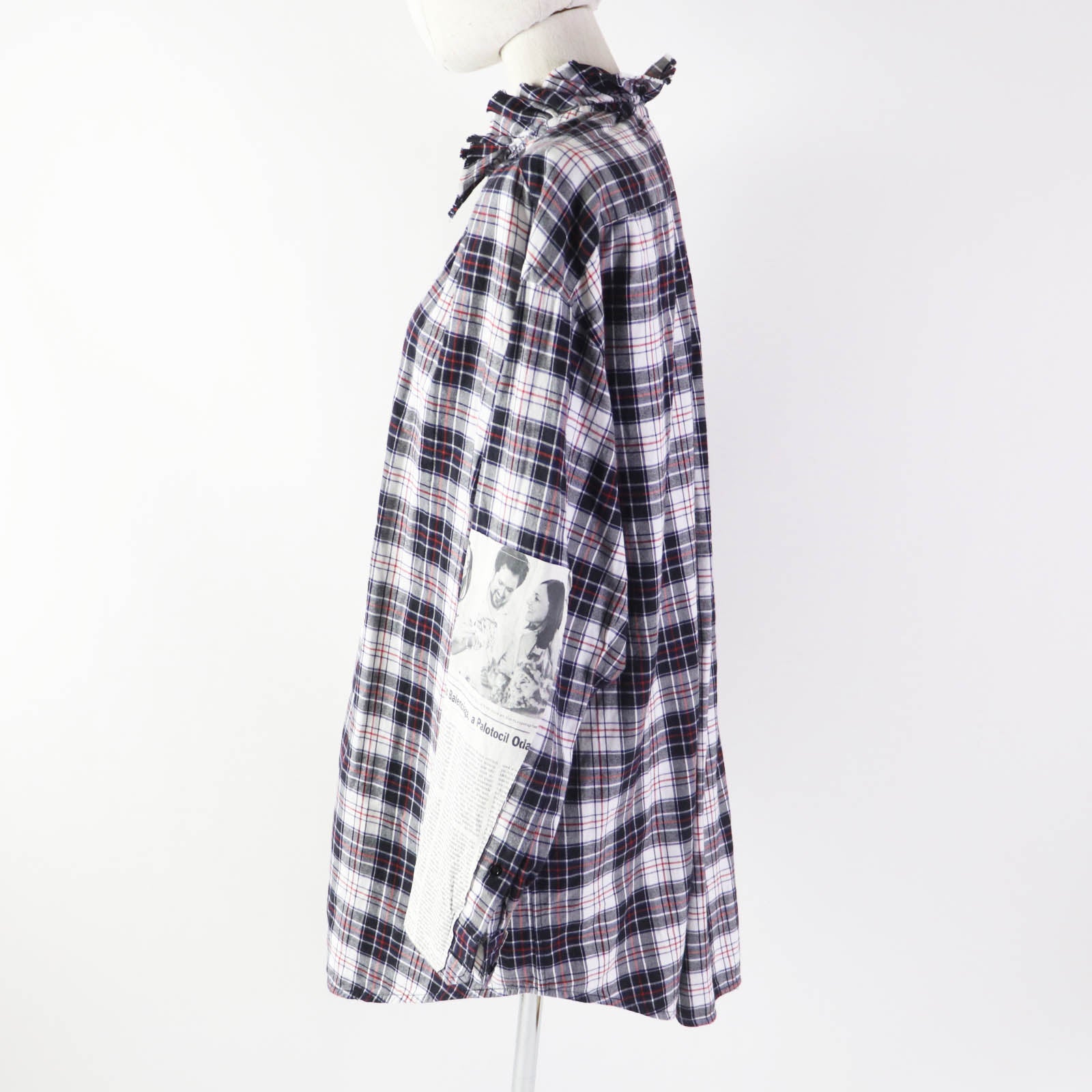 Balenciaga Cotton Newspaper Check Shirt 34