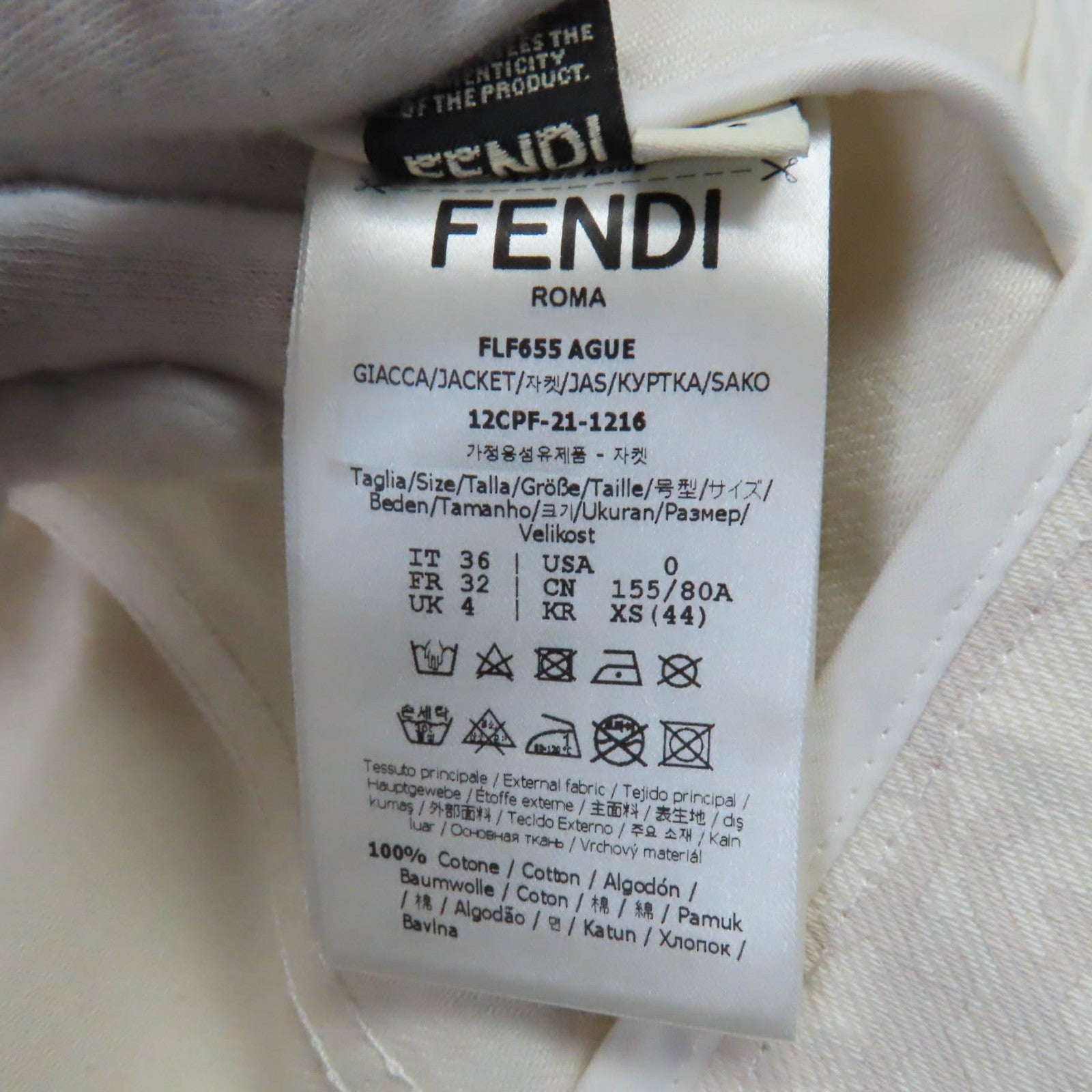 Fendi Cotton Karligraphy Logo Denim Jacket Women