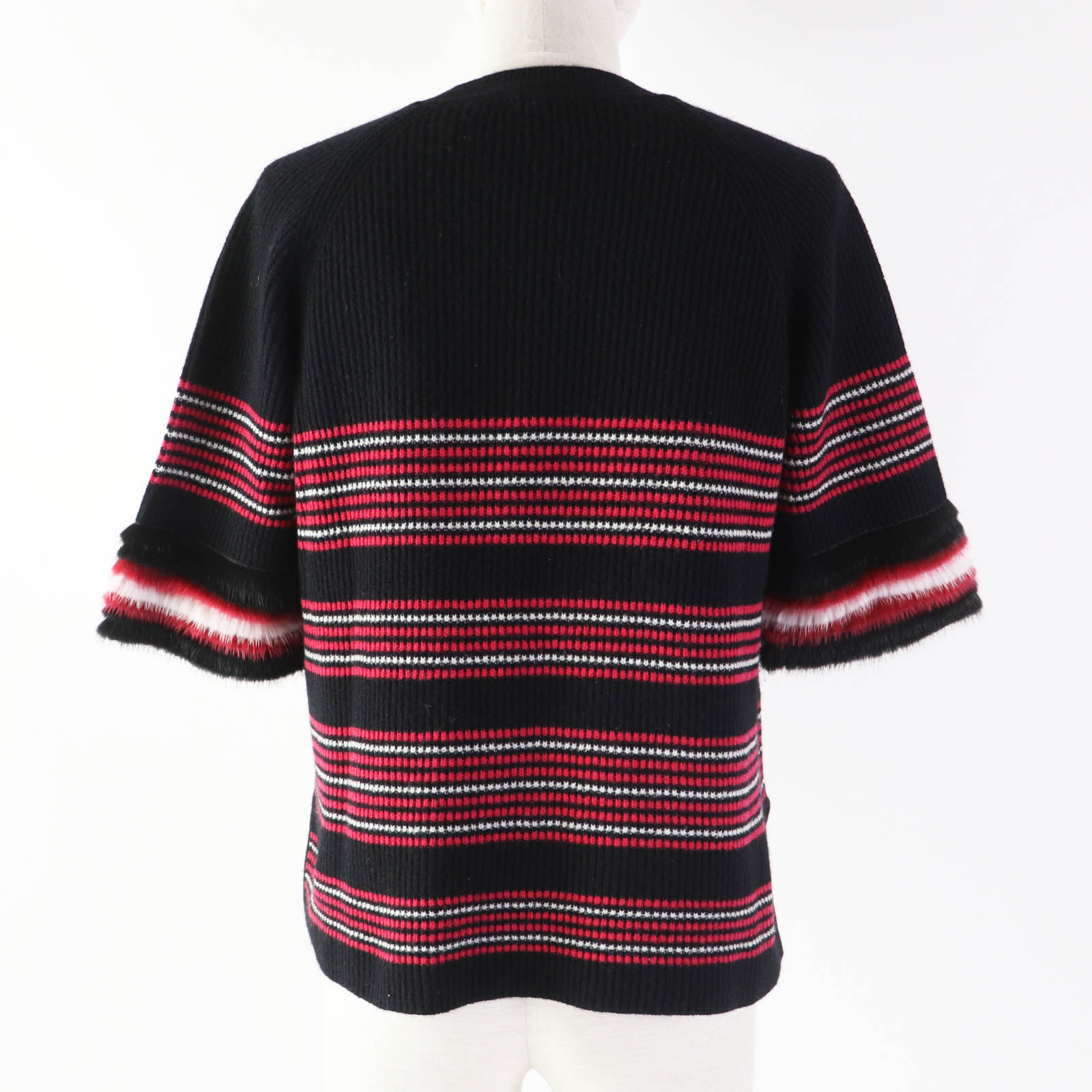 Fendi Wool Cashmere Mink Border Knit T-Shirt