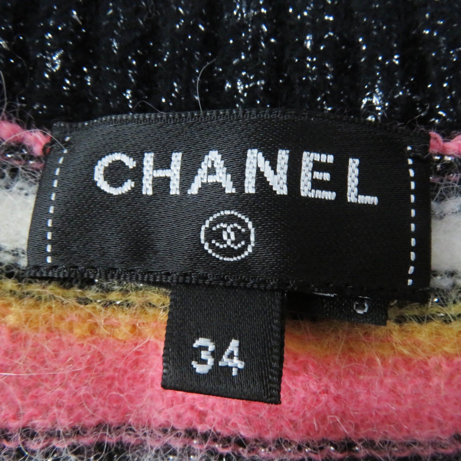 Chanel Alpaca Cotton Border Knit with COCO Mark Plate