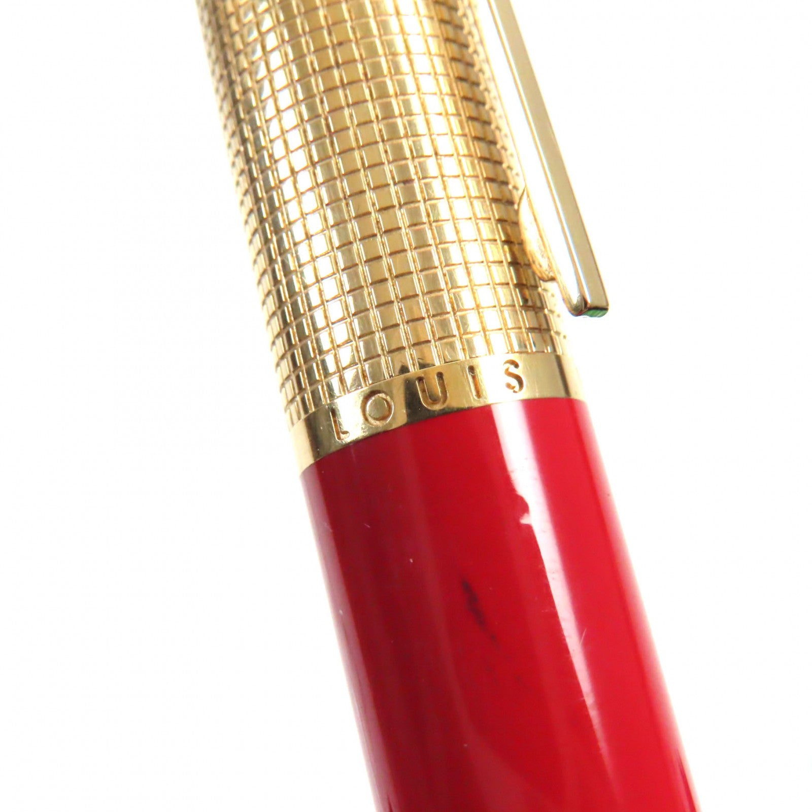 Louis Vuitton Logo Ballpoint Pen Gold Red