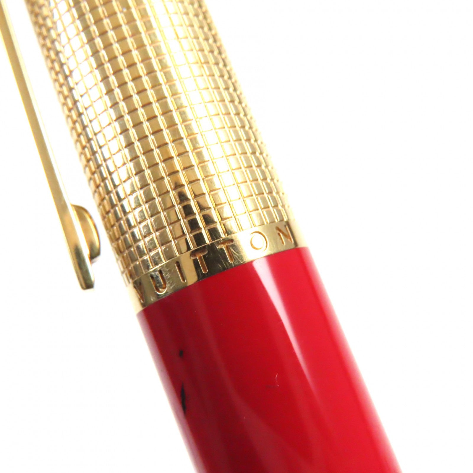 Louis Vuitton Logo Ballpoint Pen Gold Red