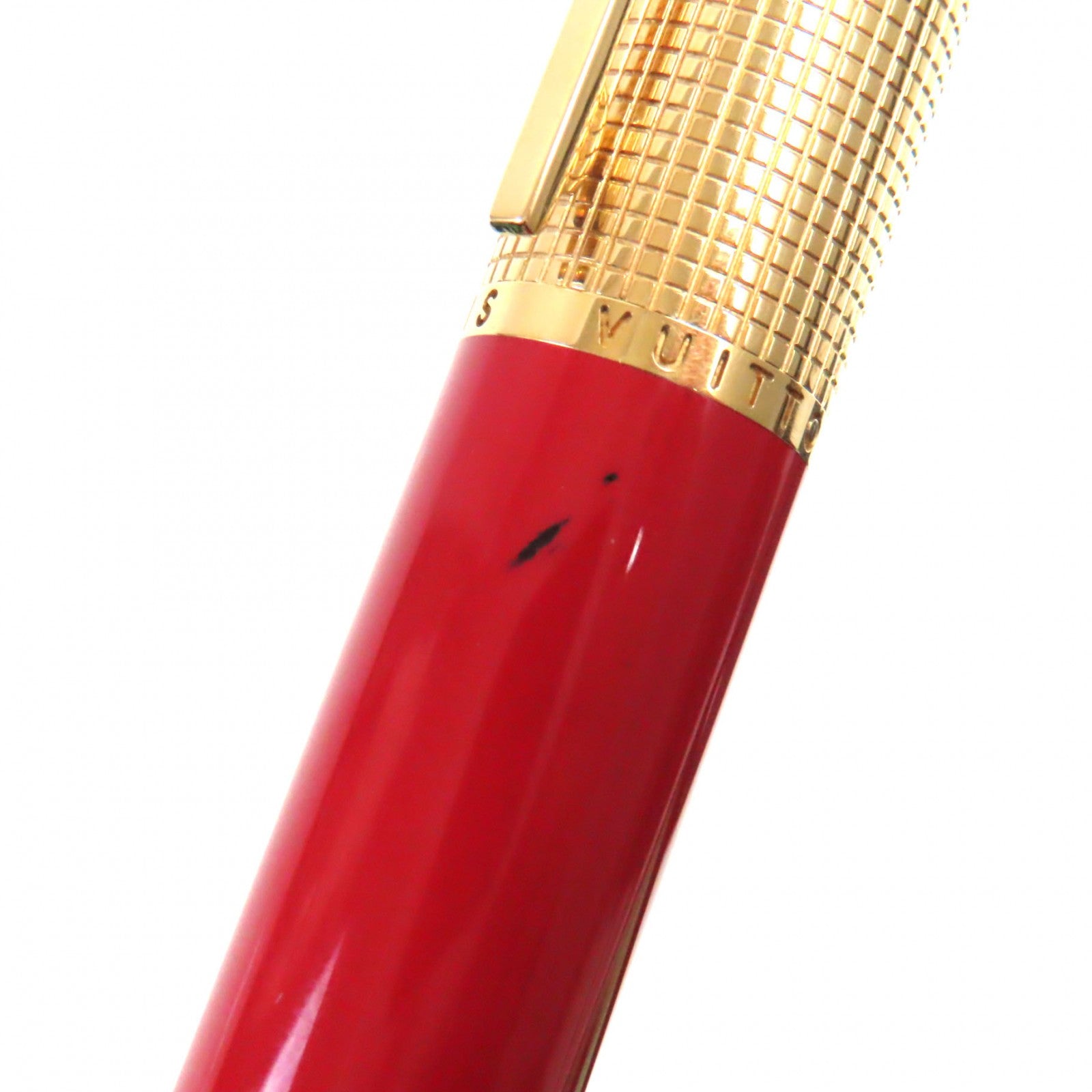 Louis Vuitton Logo Ballpoint Pen Gold Red