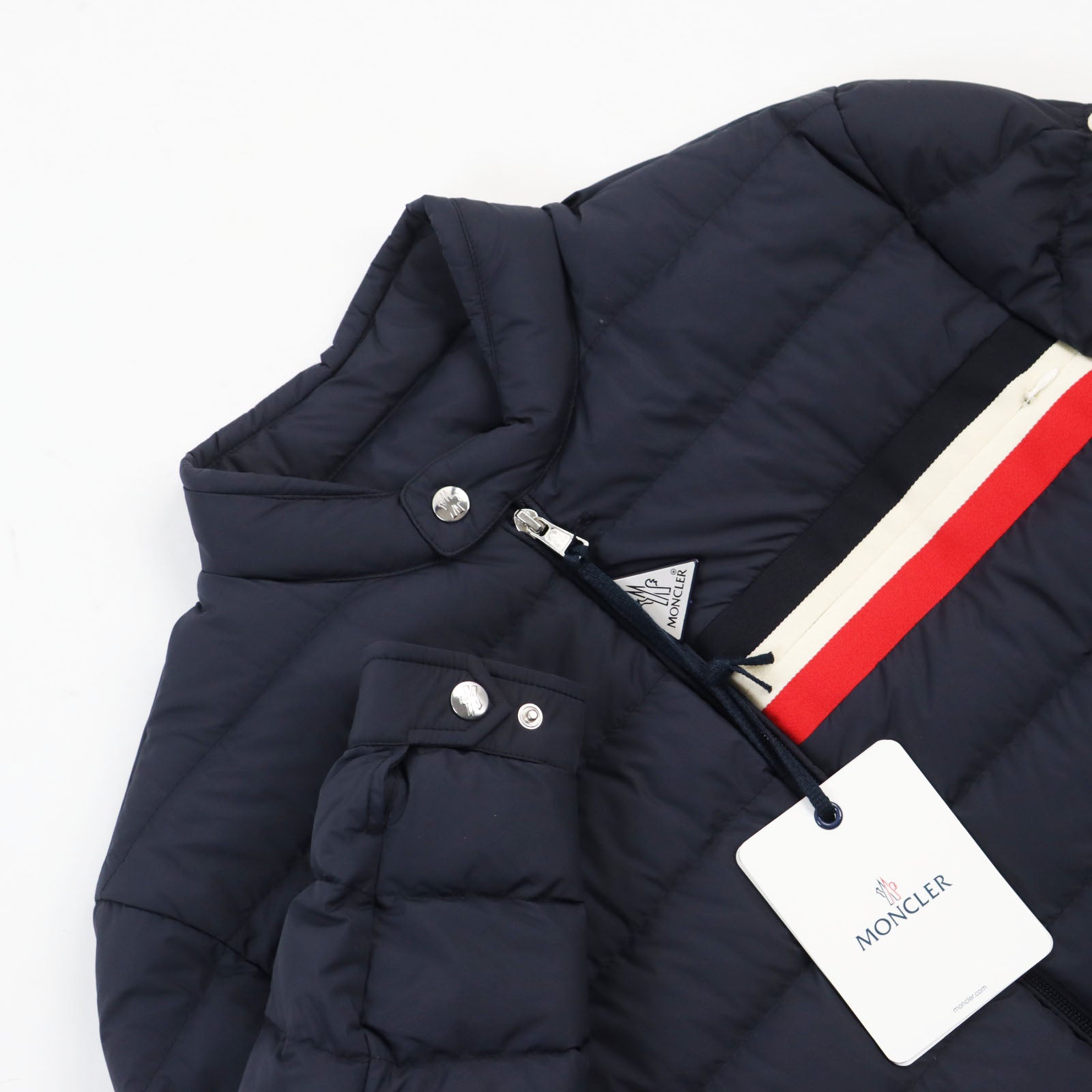 Moncler YERES Nylon Tricolor Logo Down Jacket