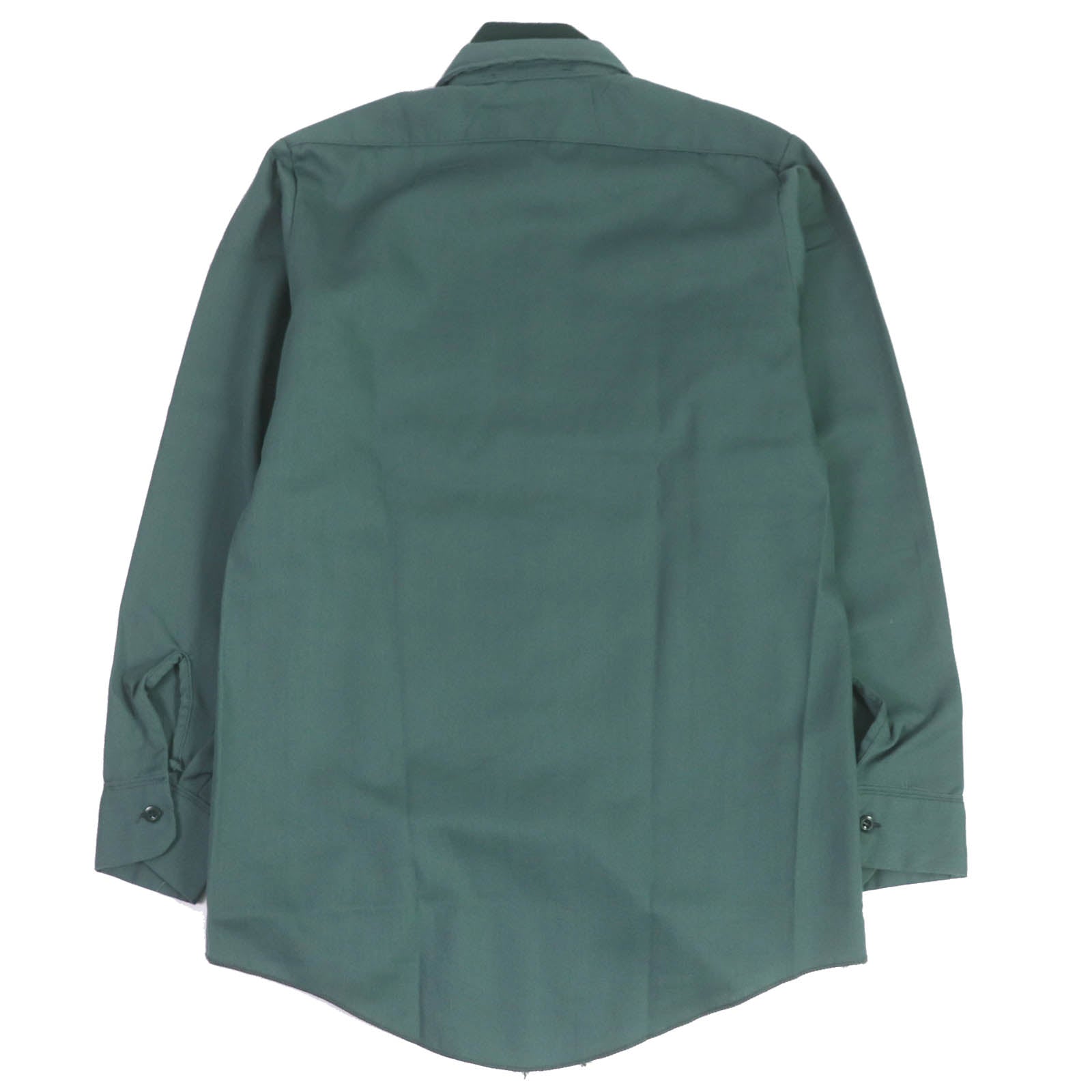 Layered Collar Long Sleeve Work Shirt Green S