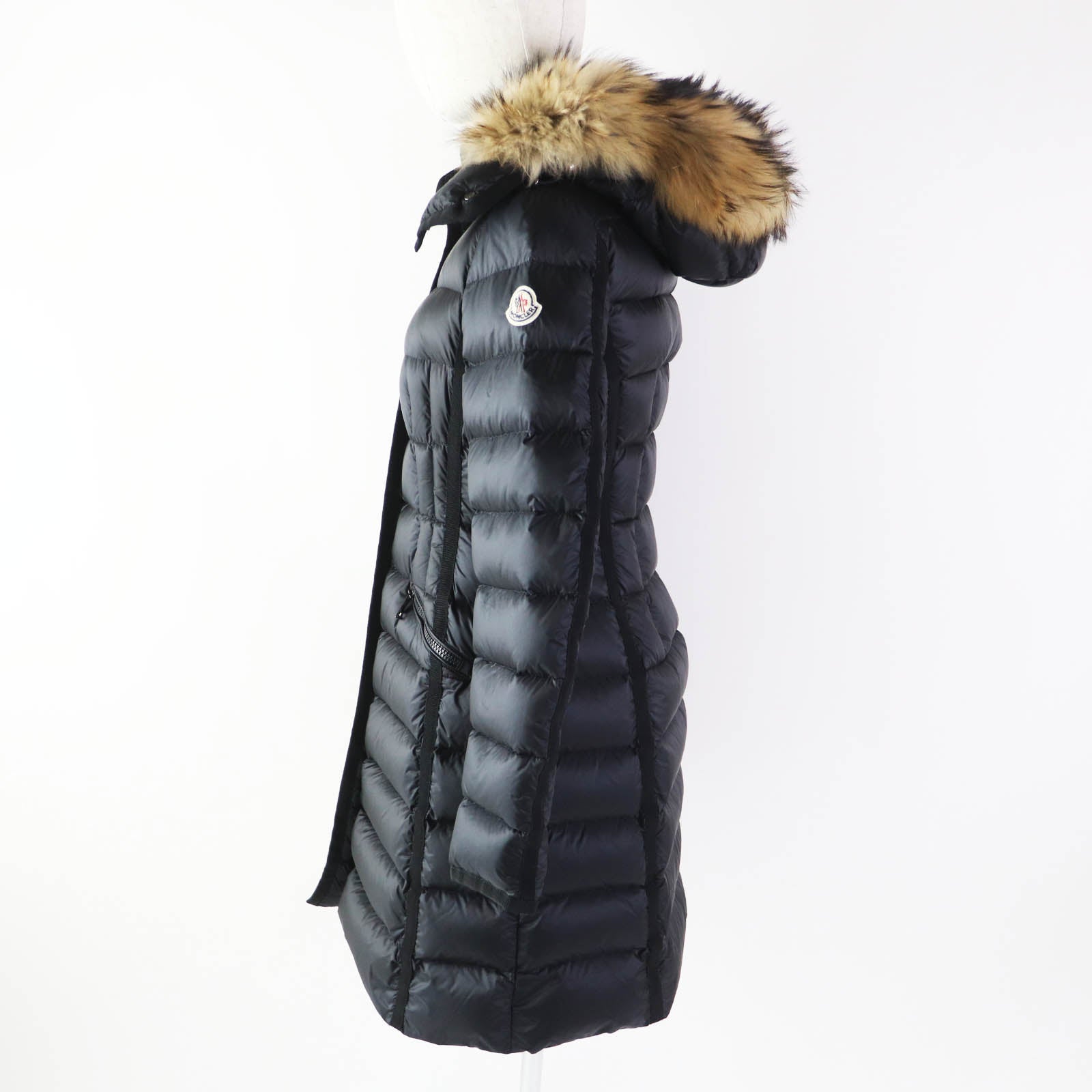 Moncler HERMIFUR Nylon Fur Hooded Down Coat