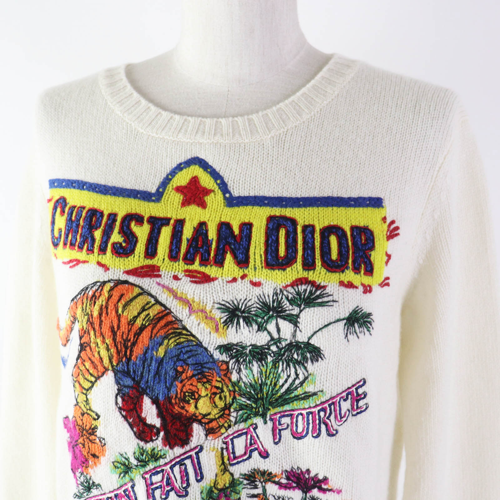 Dior Indian Tiger Motif Cashmere Cotton Knit