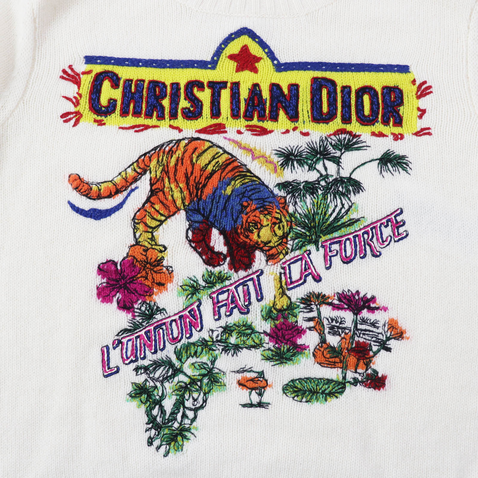 Dior Indian Tiger Motif Cashmere Cotton Knit