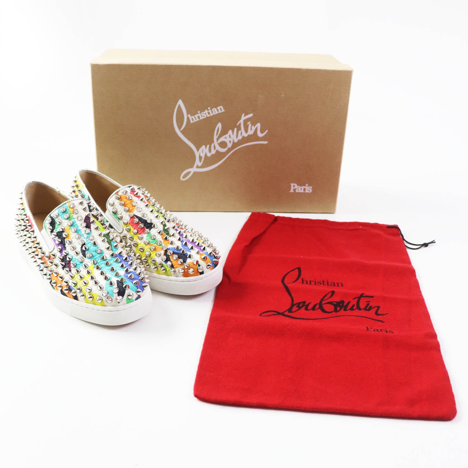 Christian Louboutin Roller Boat Spike Slip-on Shoes