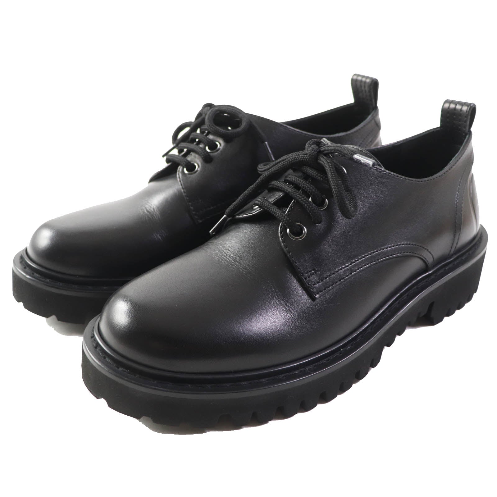 Valentino V Logo Leather Derby Shoes Black Women