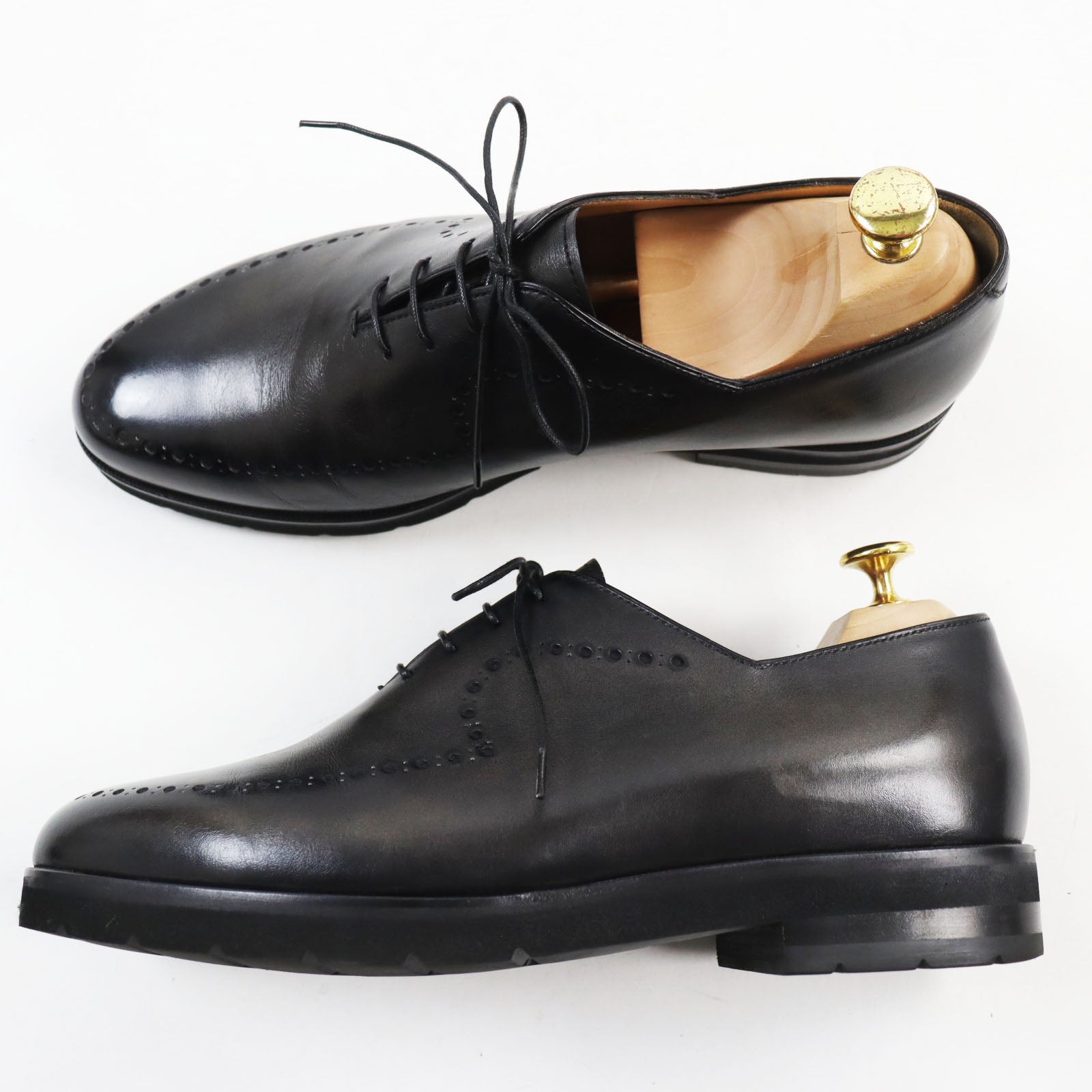 Berluti Leather Oxford Shoes Black 8.5