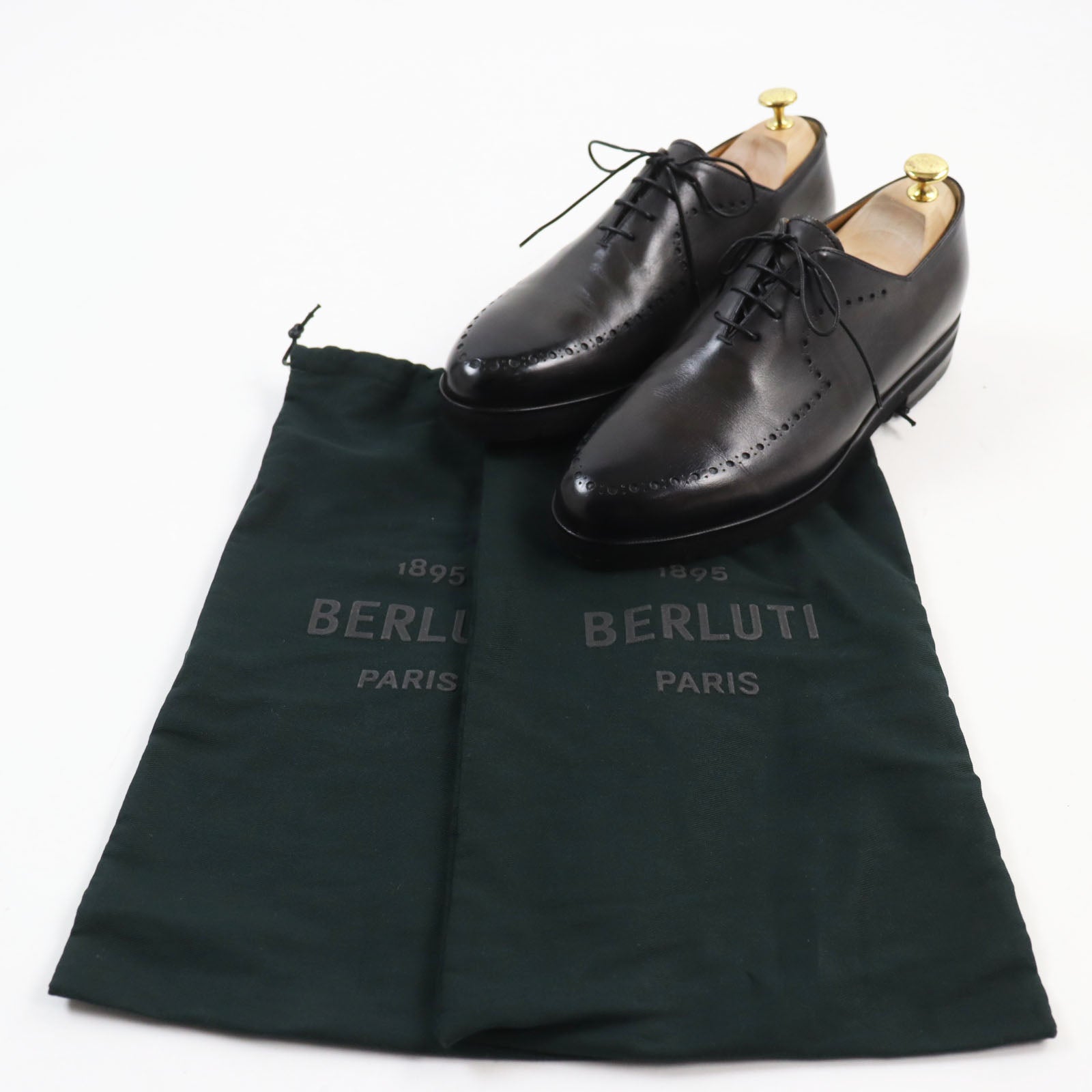 Berluti Leather Oxford Shoes Black 8.5