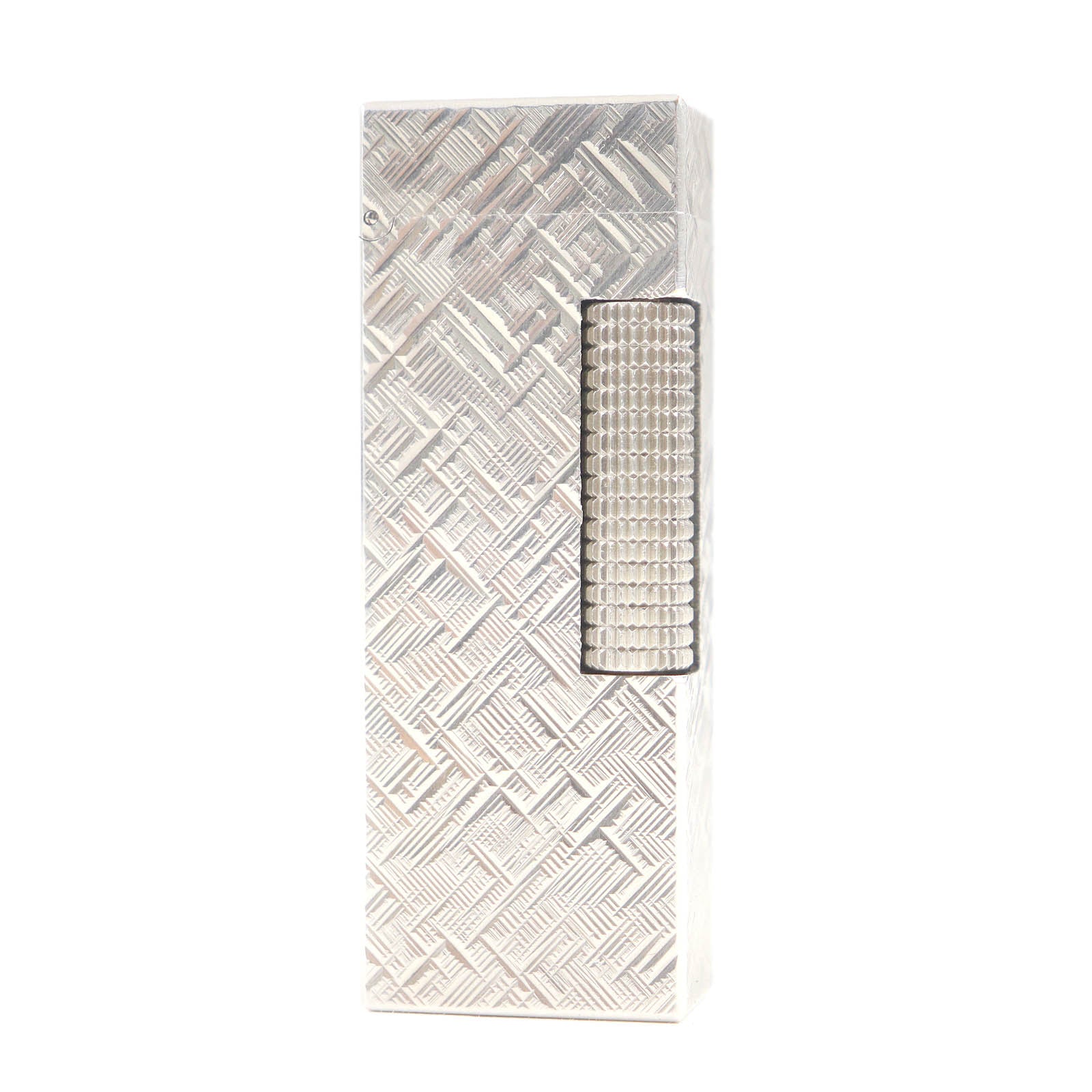 Dunhill Crosscut Pattern Gas Lighter Silver