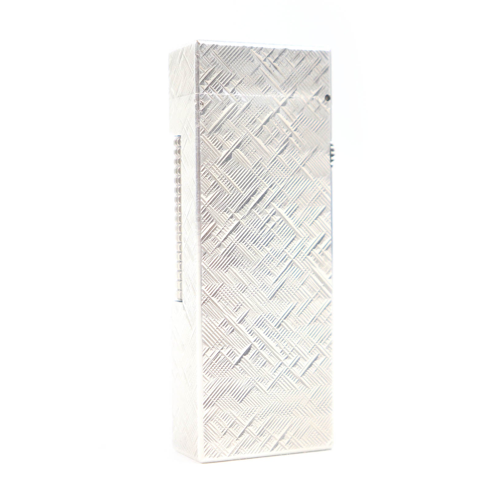 Dunhill Crosscut Pattern Gas Lighter Silver