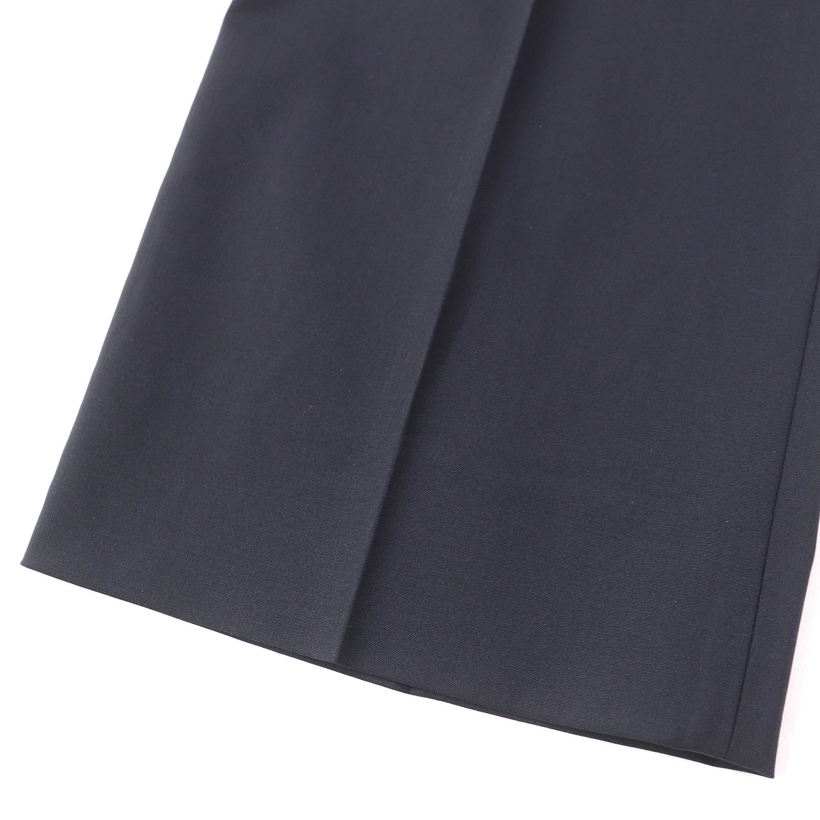 HERMES Wool Slacks Navy 34 Women