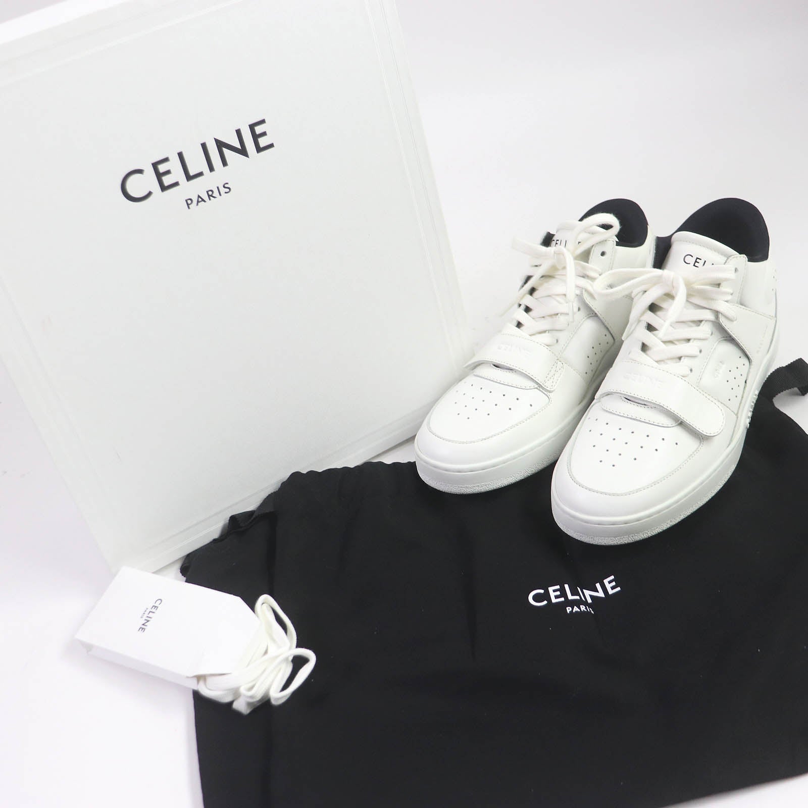 Celine CT-02 Leather Velcro Mid Sneakers