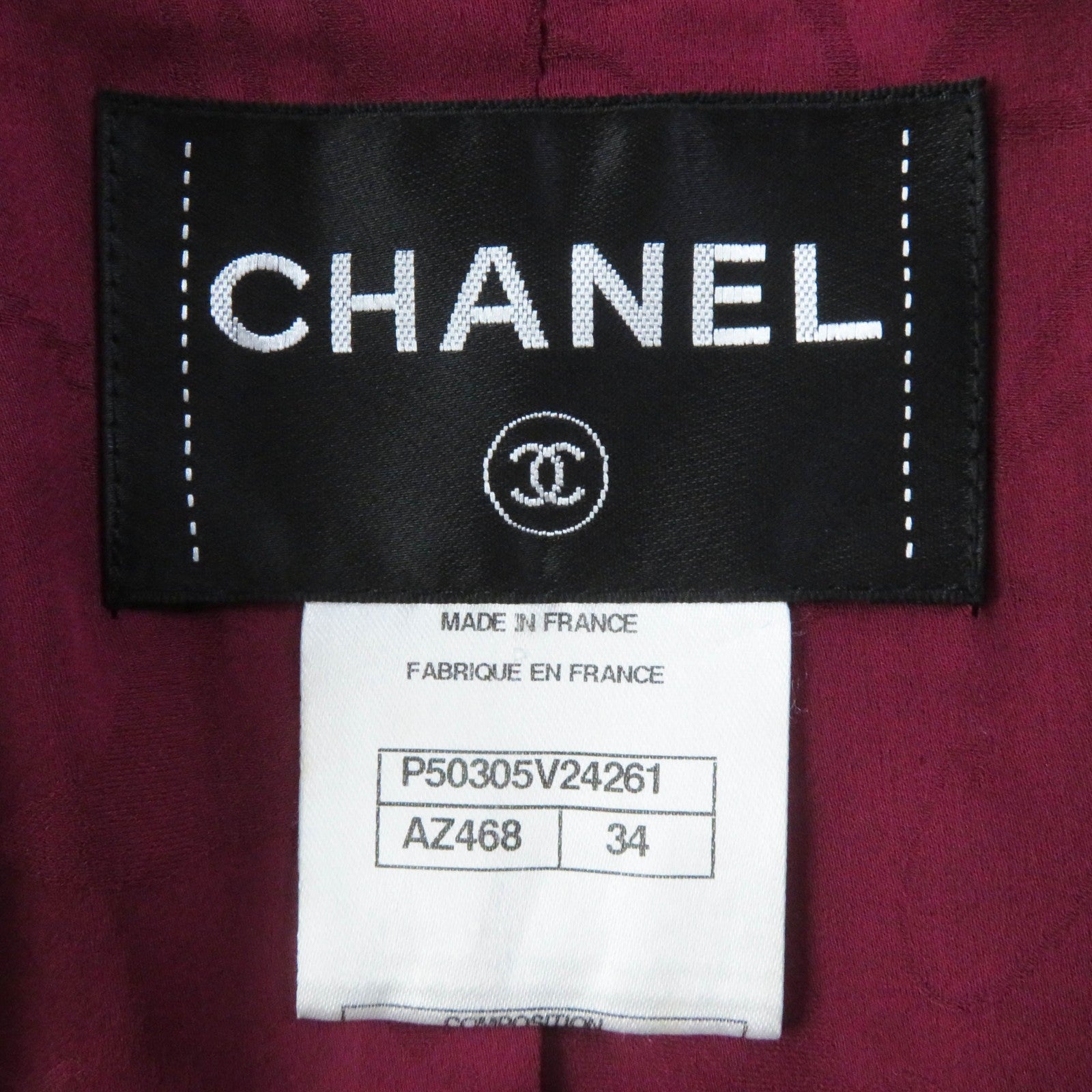 Chanel Tweed Zip-Up Collarless Jacket Purple