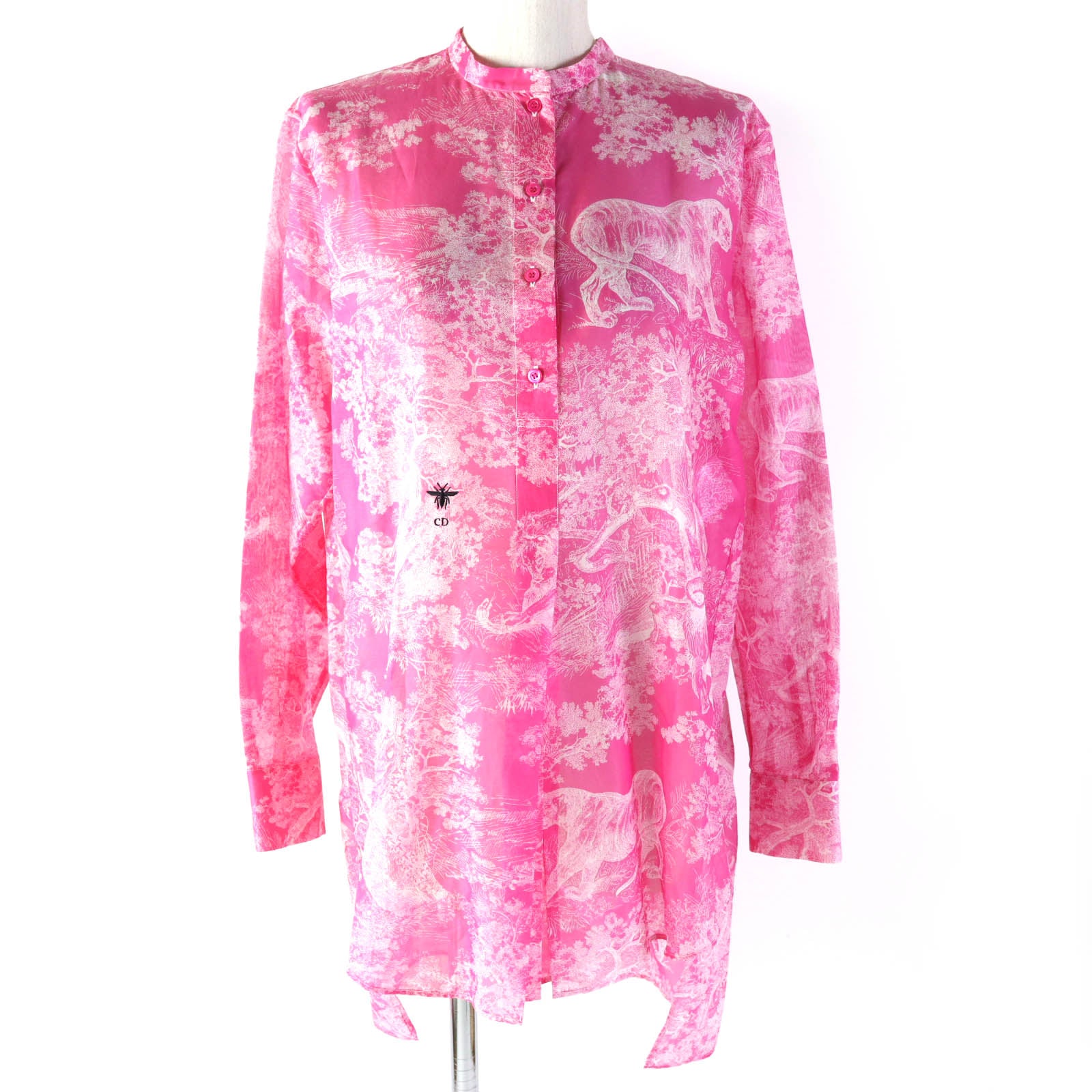 Dior Toile de Jouy No Collar Shirt Pink