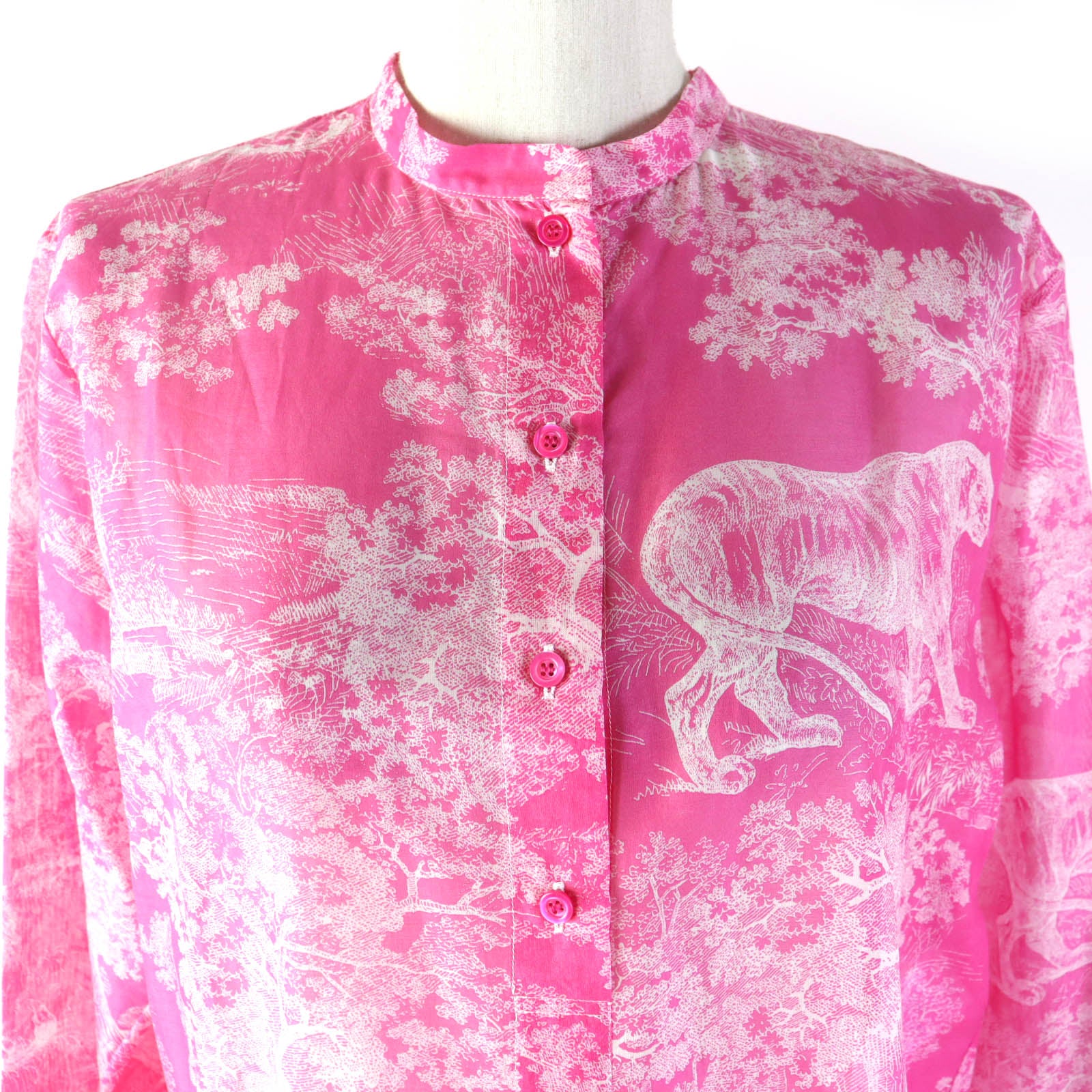 Dior Toile de Jouy No Collar Shirt Pink