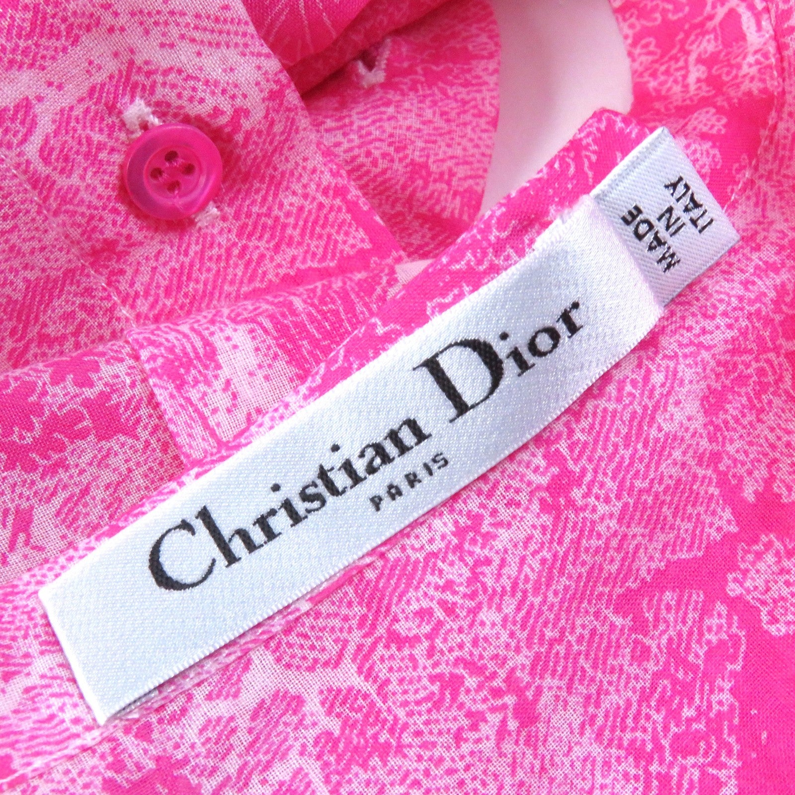 Dior Toile de Jouy No Collar Shirt Pink