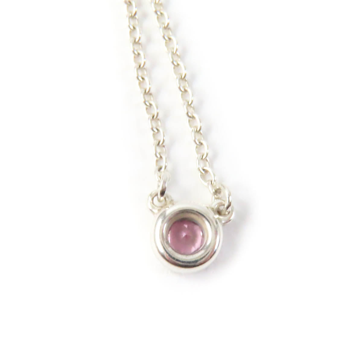 Tiffany & Co Pink Sapphire Pendant Necklace SV925