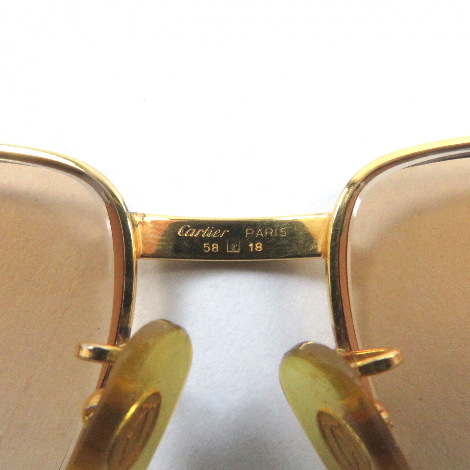 Cartier Trinity Logo Teardrop Sunglasses Gold Brown