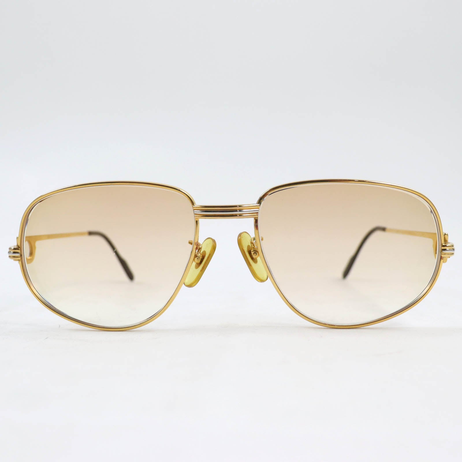 Cartier Trinity Logo Teardrop Sunglasses Gold Brown