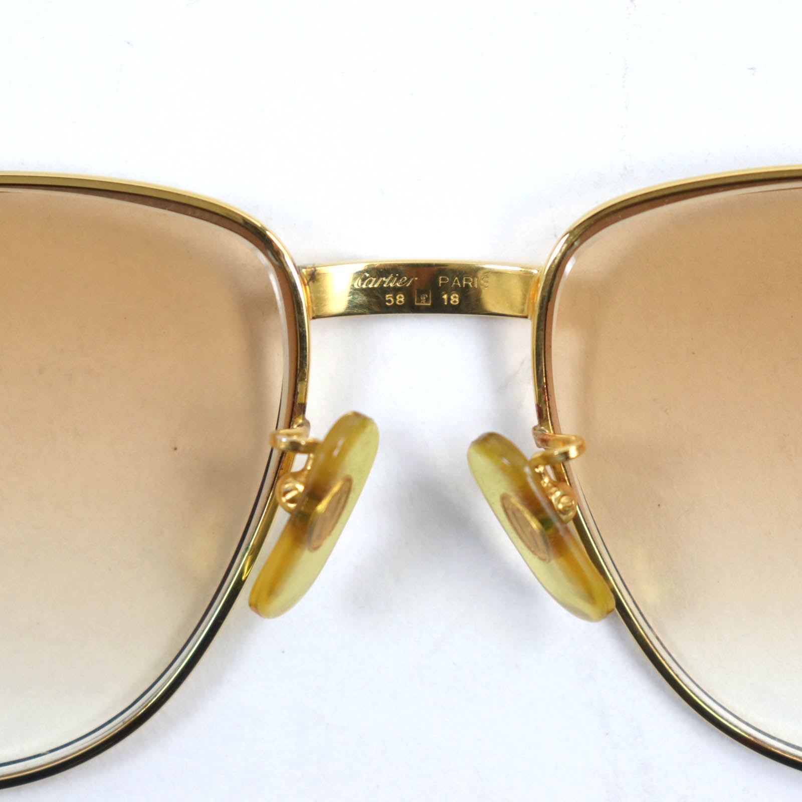 Cartier Trinity Logo Teardrop Sunglasses Gold Brown