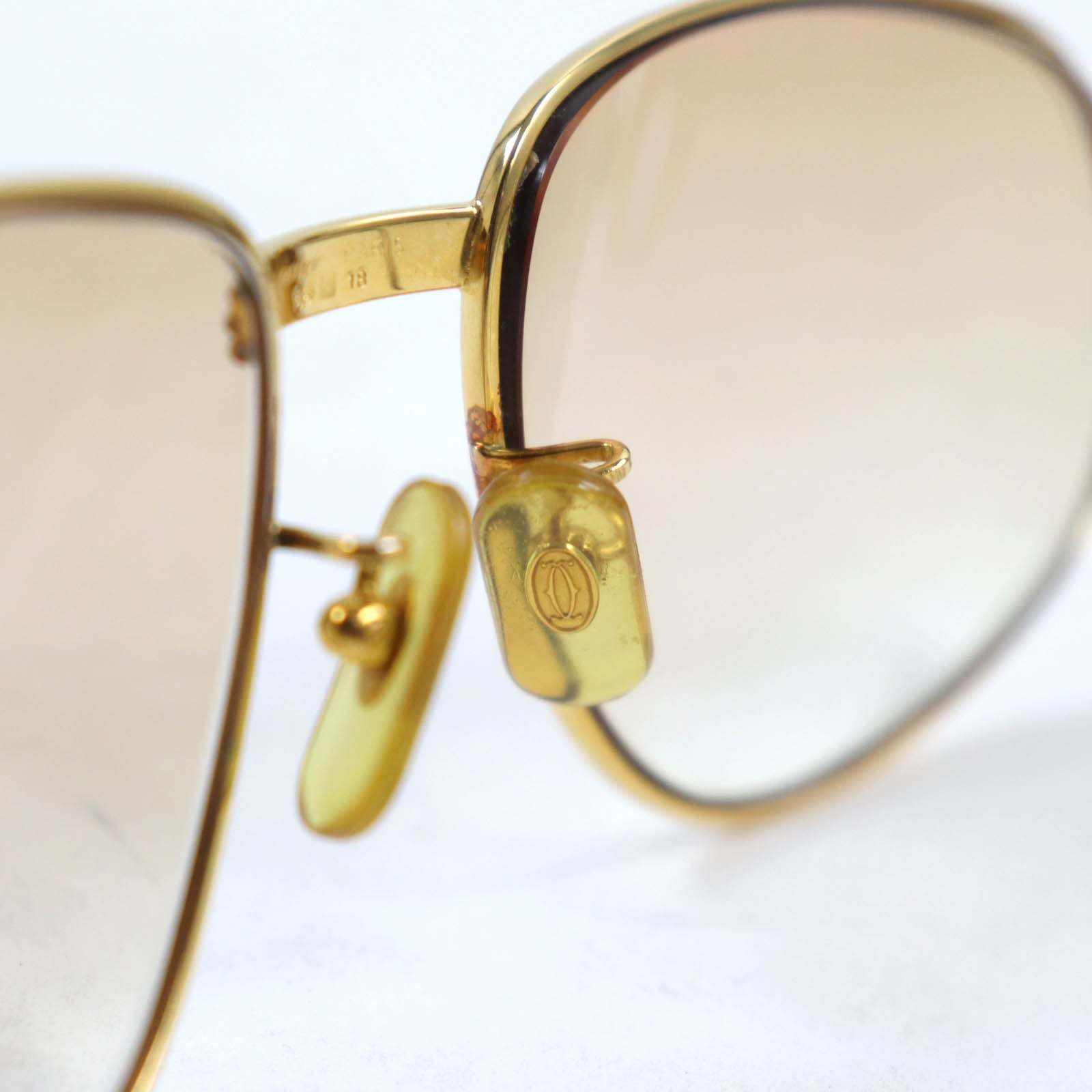 Cartier Trinity Logo Teardrop Sunglasses Gold Brown