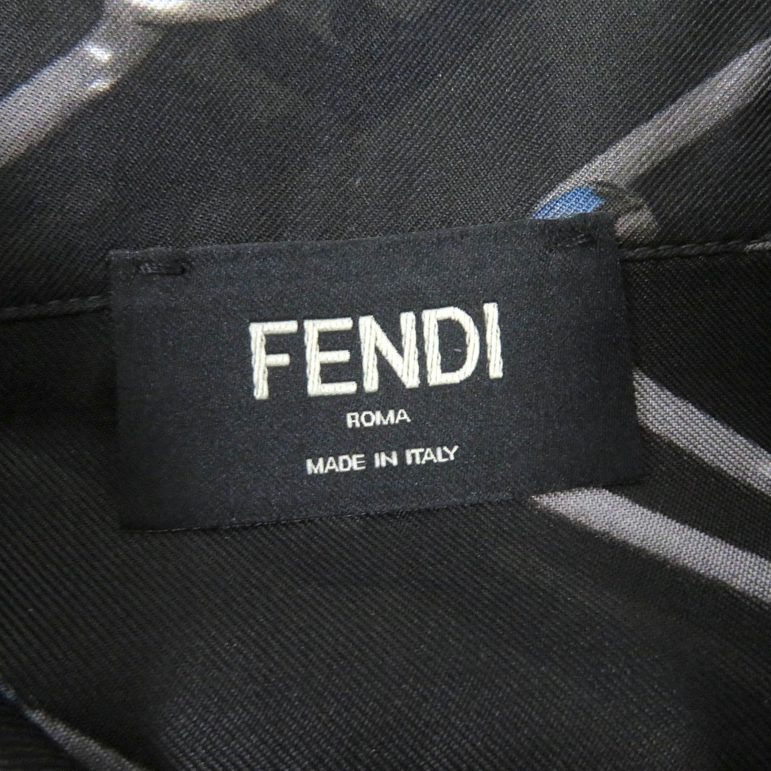 Fendi Silk FF Logo Chain Long Sleeve Shirt