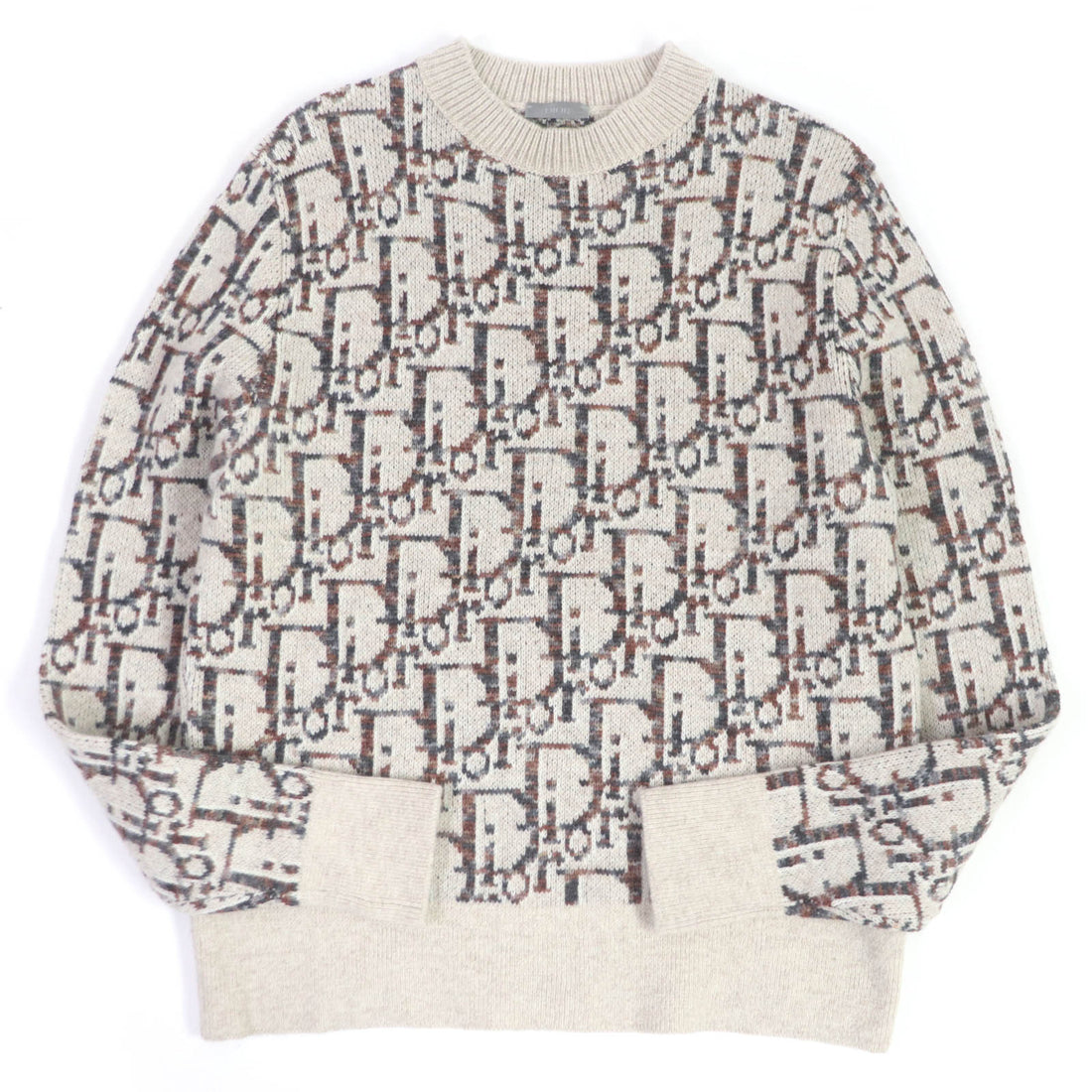 Dior Wool Oblique Print Crew Neck Sweater S