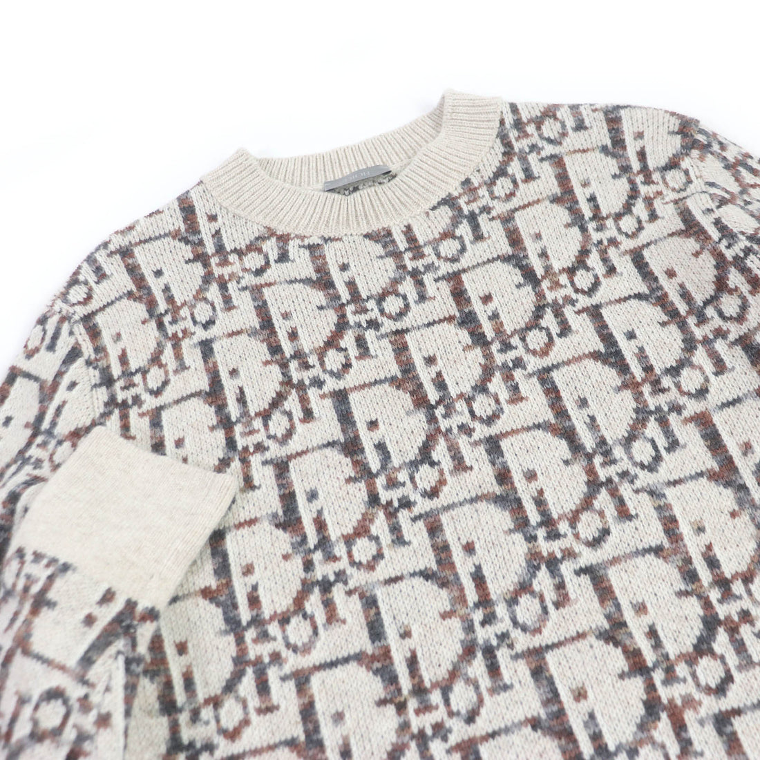 Dior Wool Oblique Print Crew Neck Sweater S