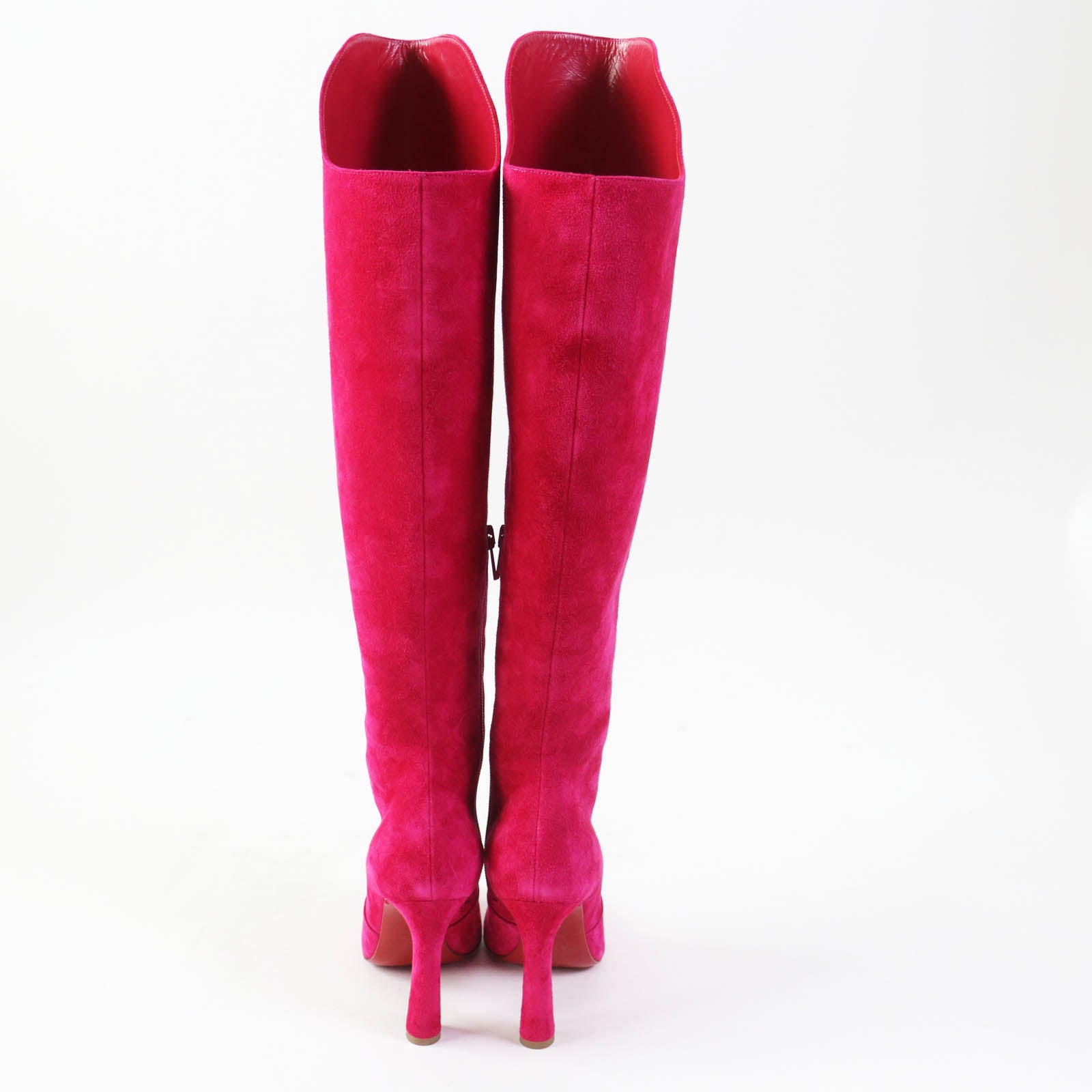 Christian Louboutin Suede Knee High Boots Pink