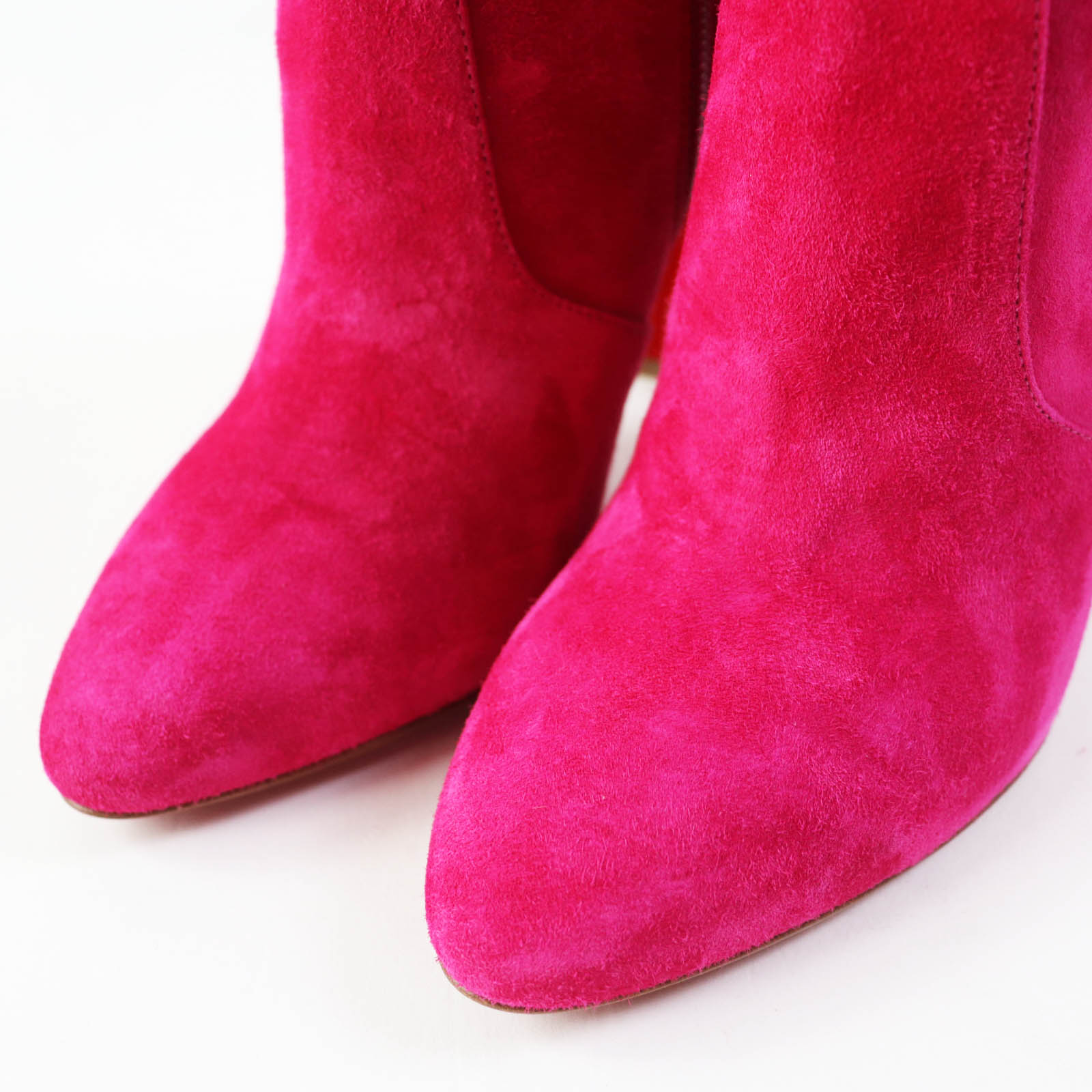 Christian Louboutin Suede Knee High Boots Pink