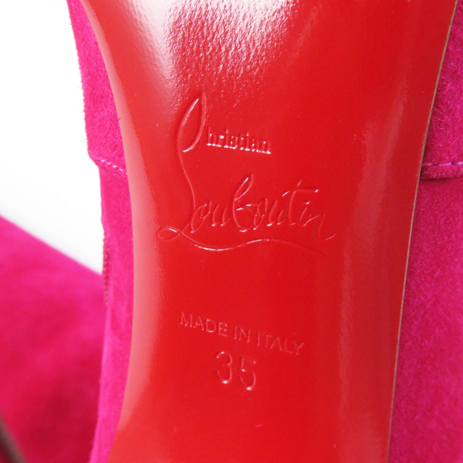 Christian Louboutin Suede Knee High Boots Pink