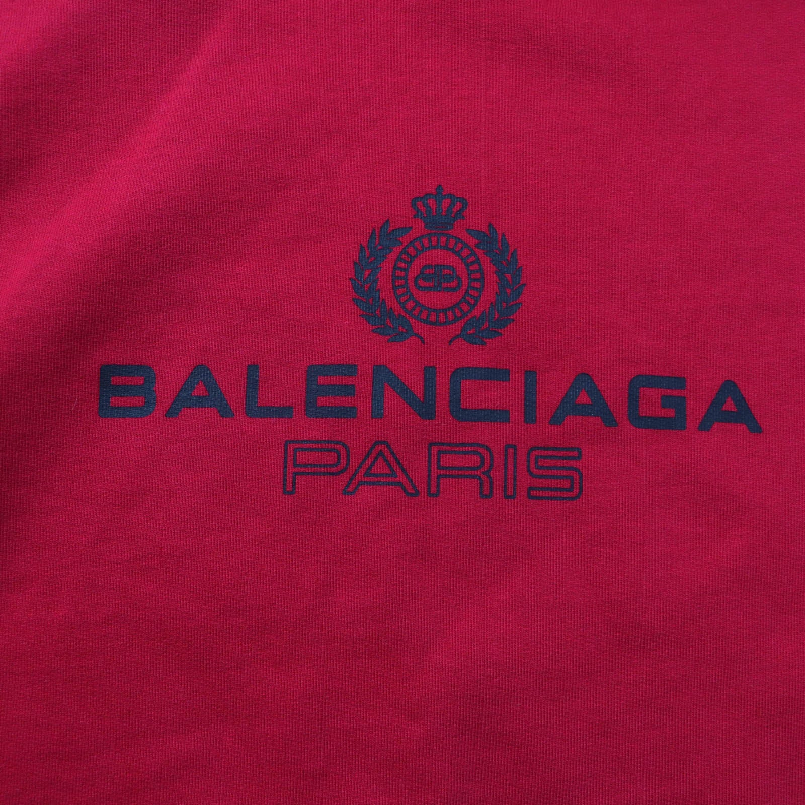 Balenciaga Cotton Logo Print Pullover Hoodie Red XXL