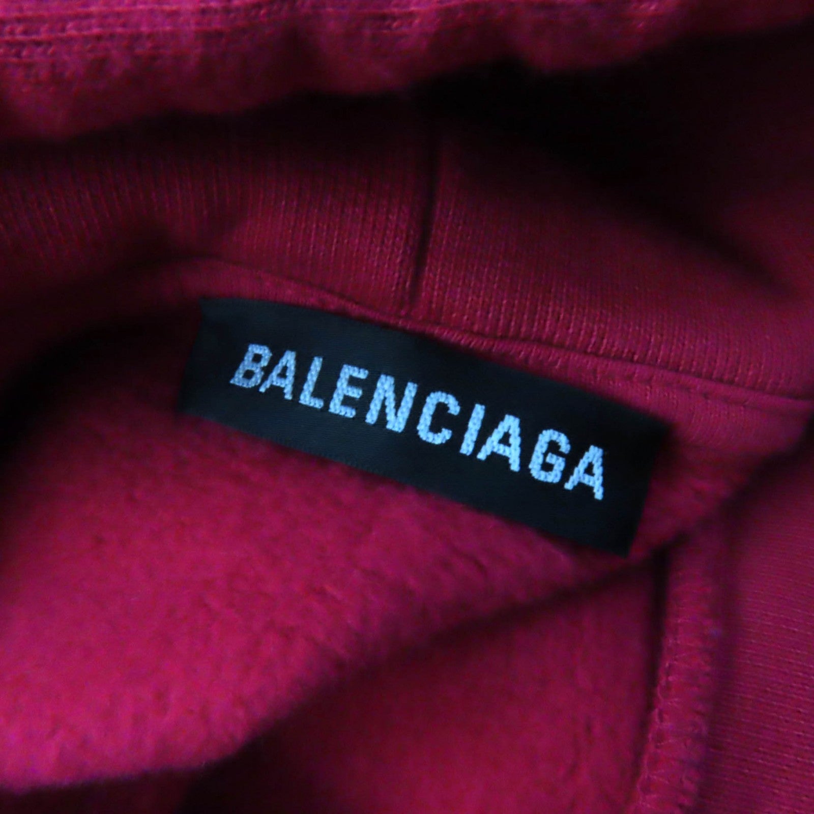 Balenciaga Cotton Logo Print Pullover Hoodie Red XXL