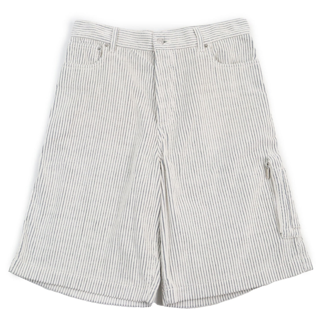 Dior Saddle Pocket Stripe Shorts White Gray 30