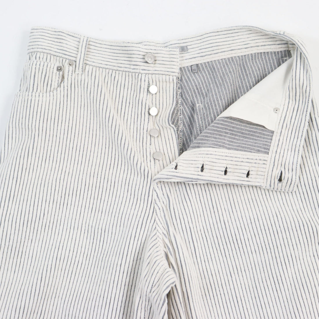 Dior Saddle Pocket Stripe Shorts White Gray 30