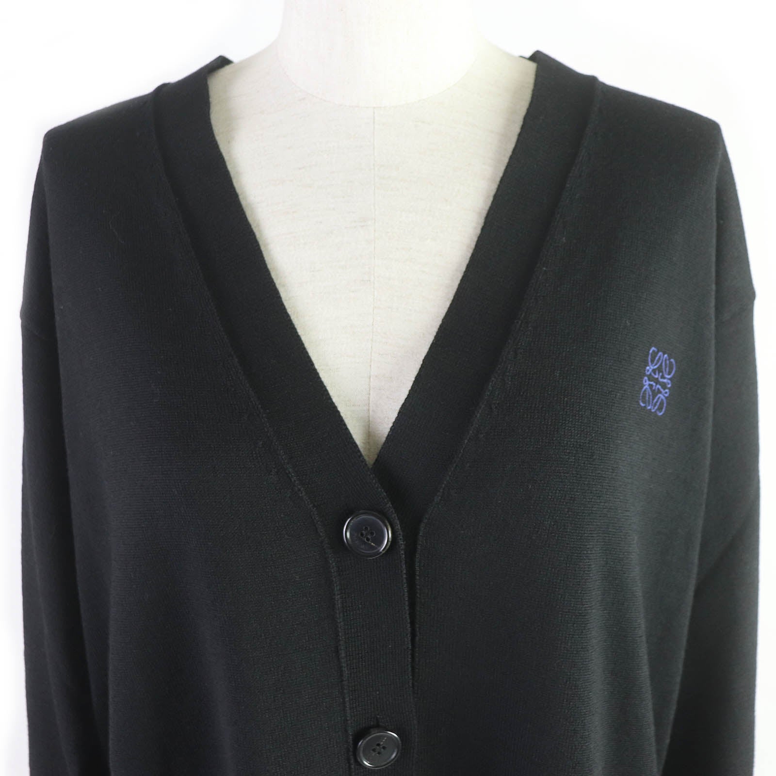 Loewe Wool Anagram Logo Knit Cardigan Black M