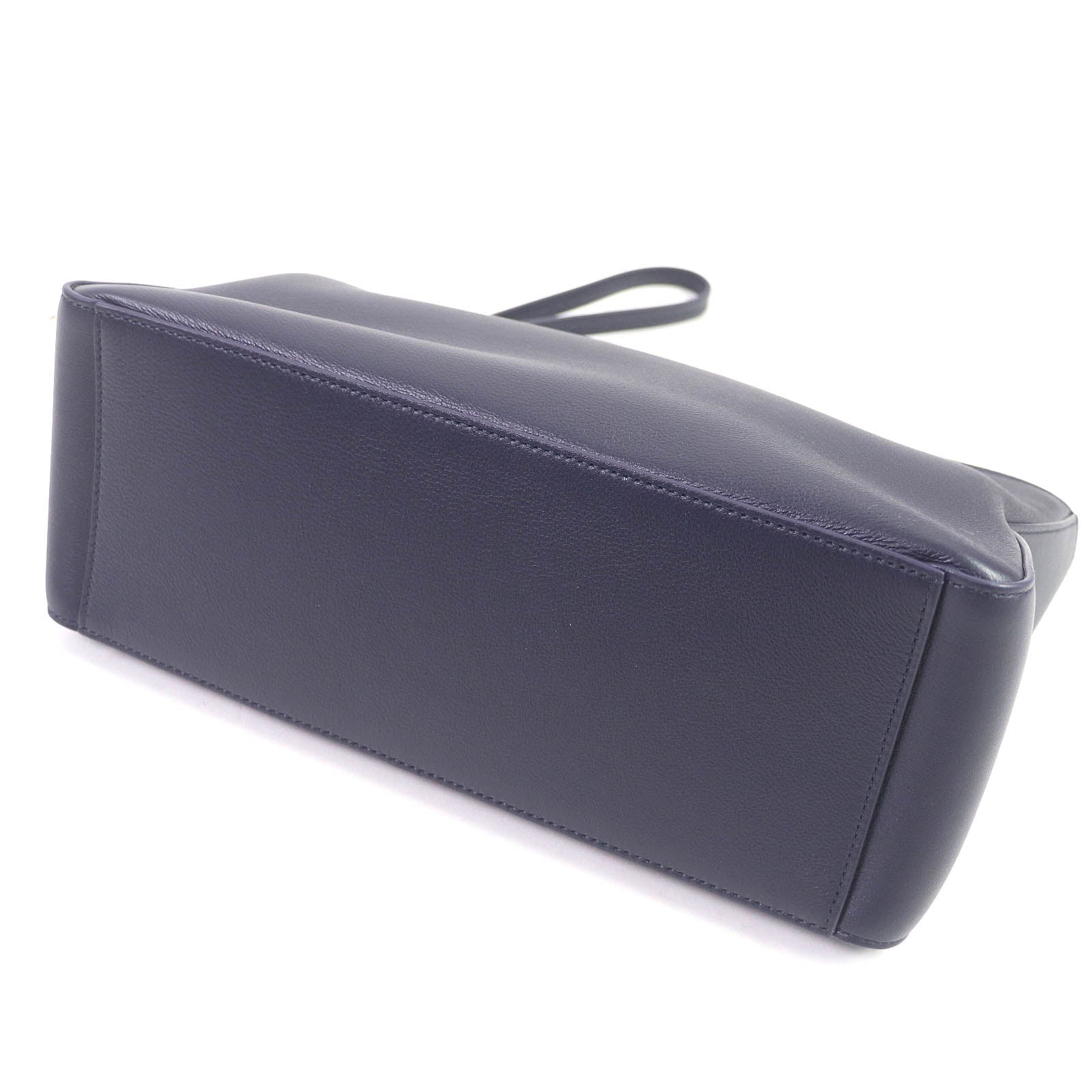 Ferragamo Leather Logo Clutch Bag Navy