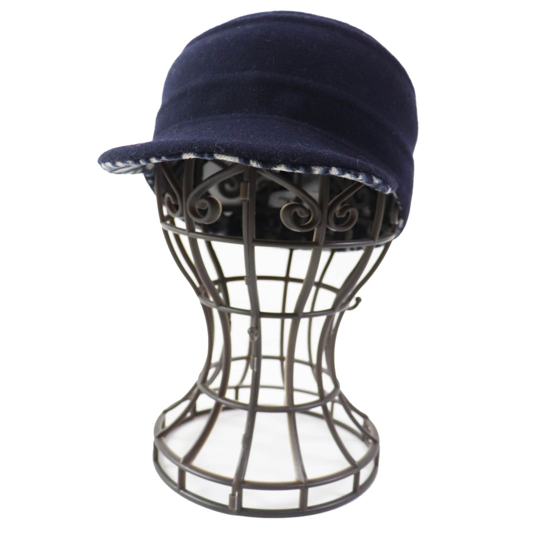 Dior Wool Silk Oblique Cap Dark Navy Women