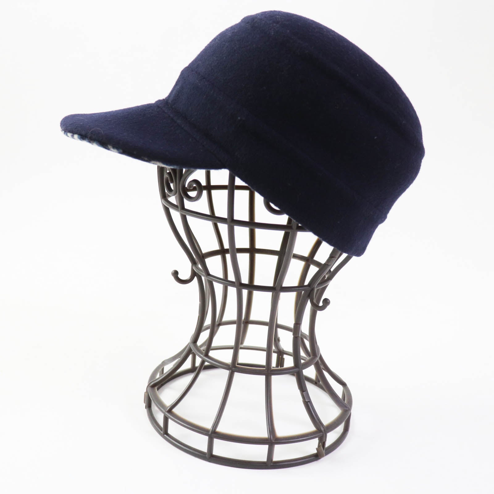 Dior Wool Silk Oblique Cap Dark Navy